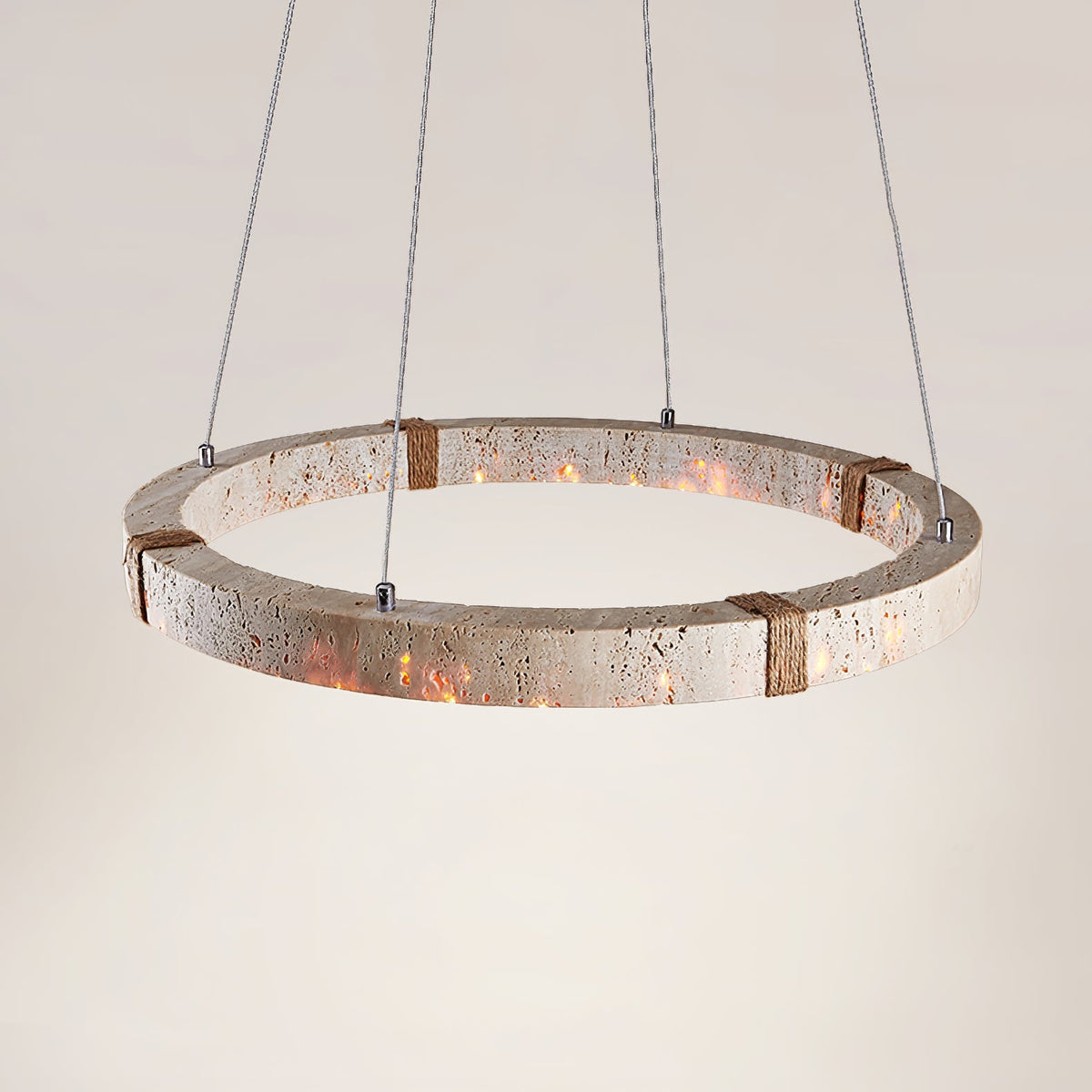 Evijo Circle Travertine Pendant Light