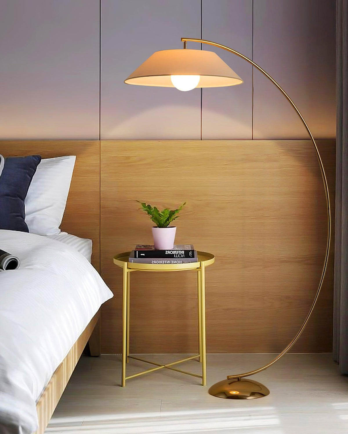 Veradin Steel Fabric Floor Lamp
