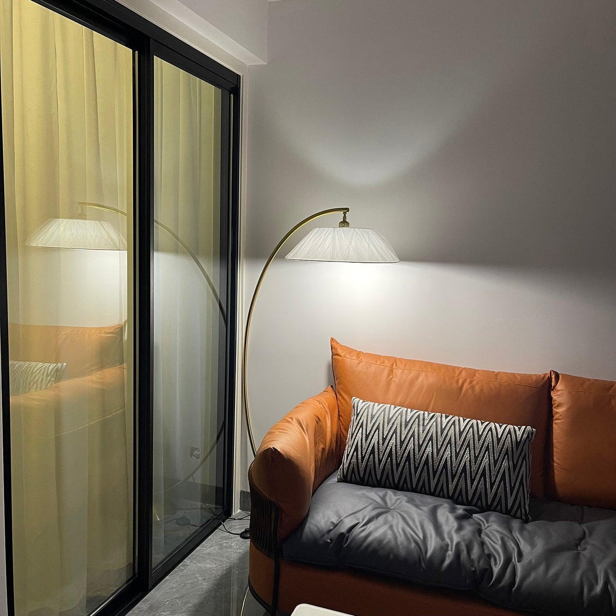 Veradin Steel Fabric Floor Lamp