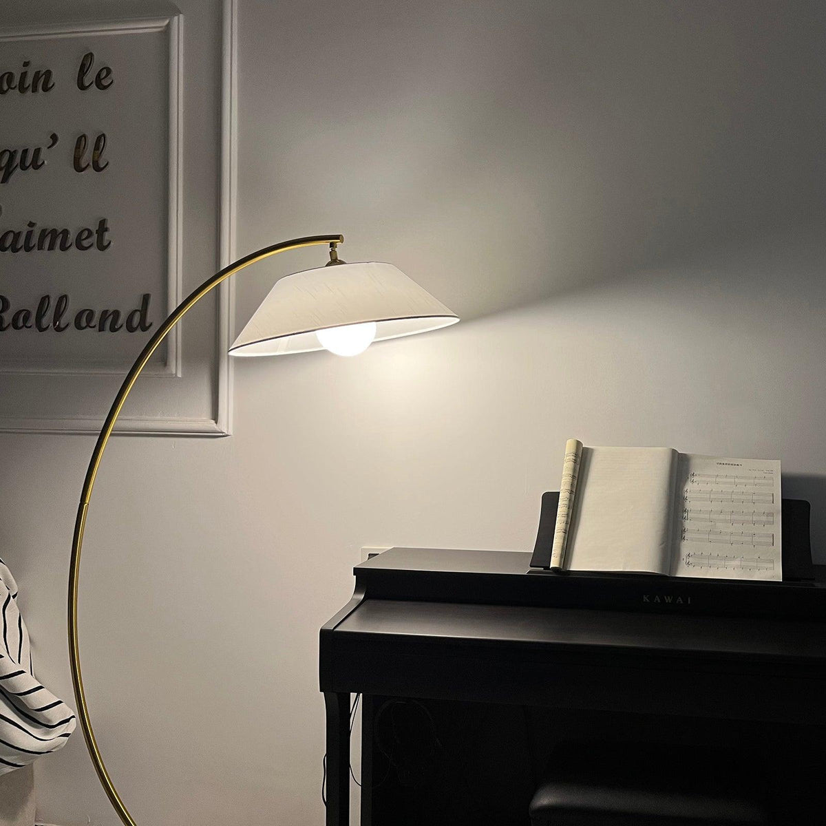 Veradin Steel Fabric Floor Lamp