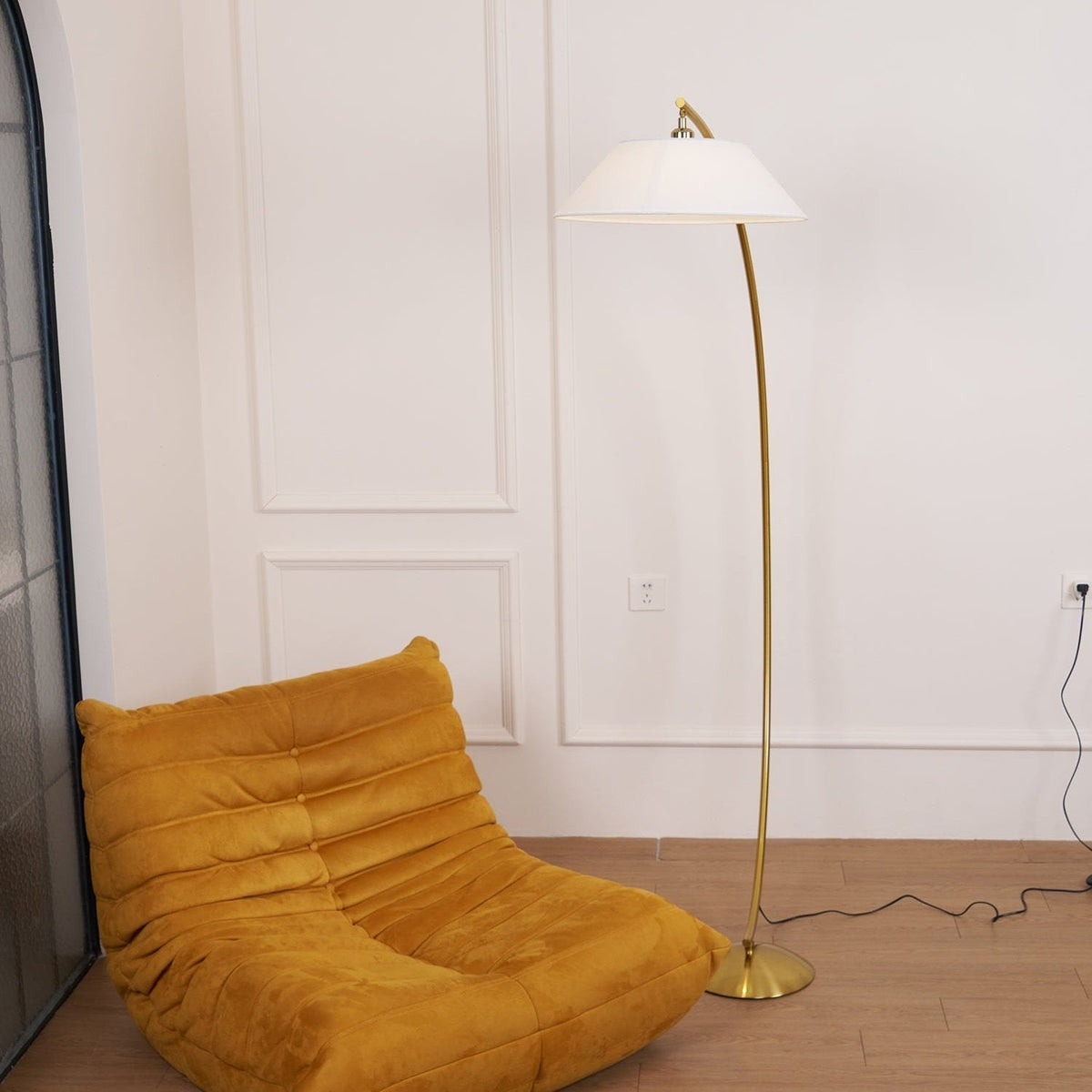 Veradin Steel Fabric Floor Lamp