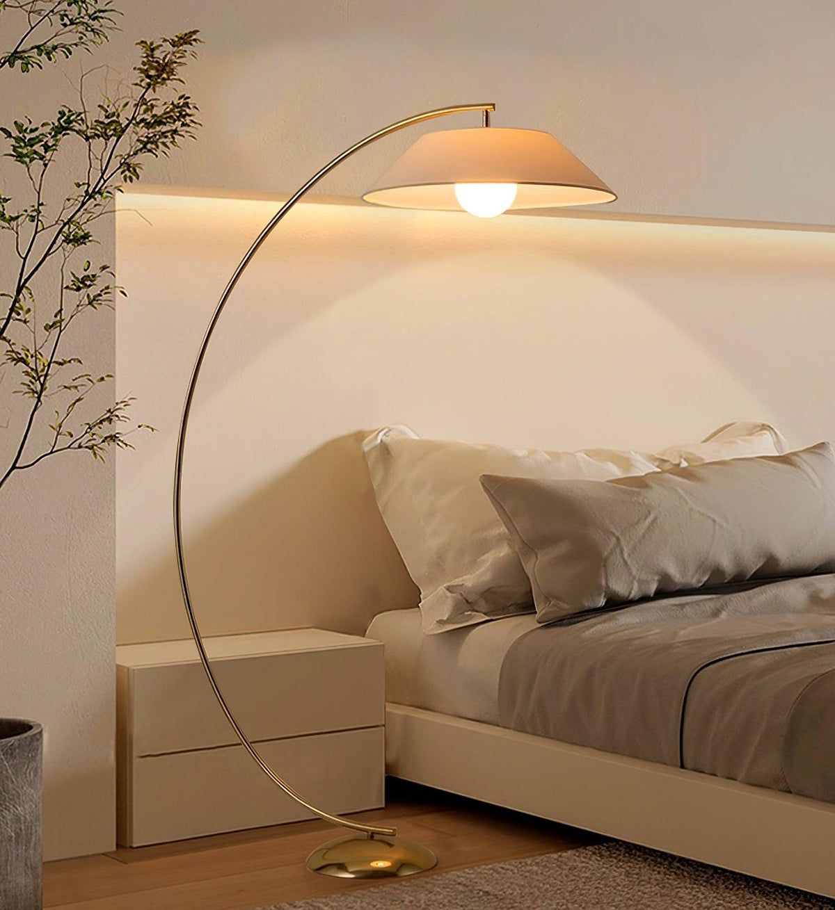 Veradin Steel Fabric Floor Lamp
