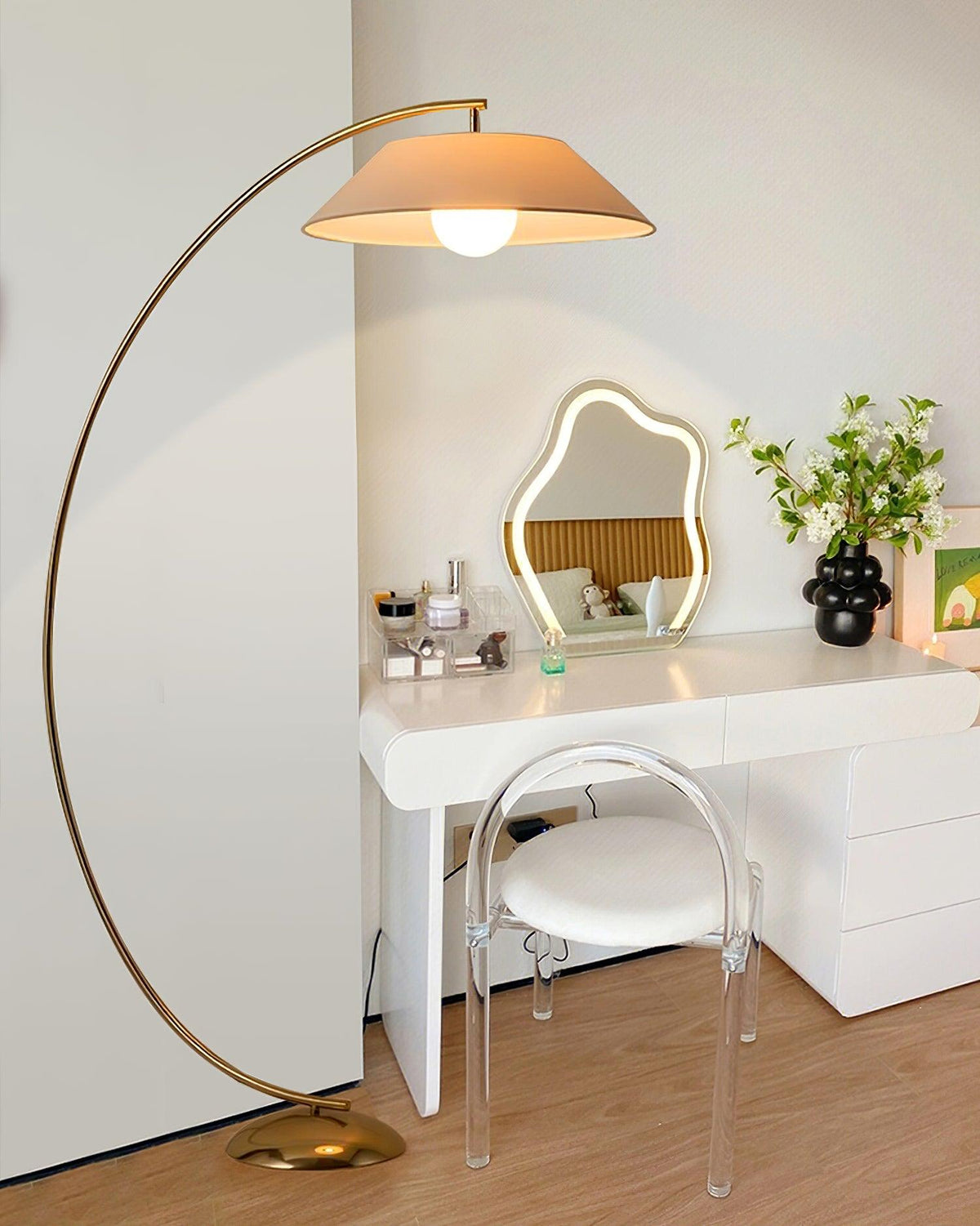 Veradin Steel Fabric Floor Lamp