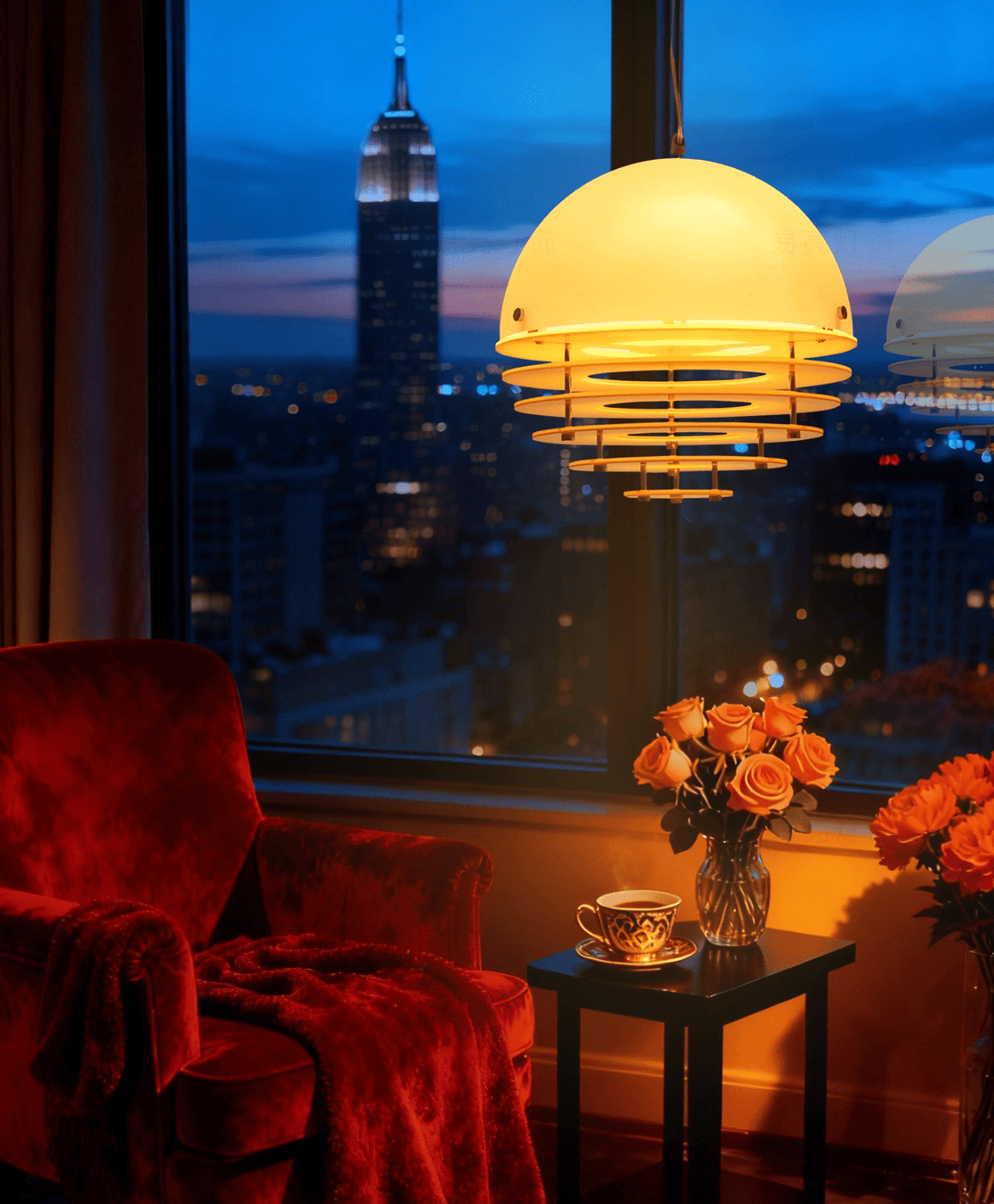 Esme Orange Layered Pendant Lamp