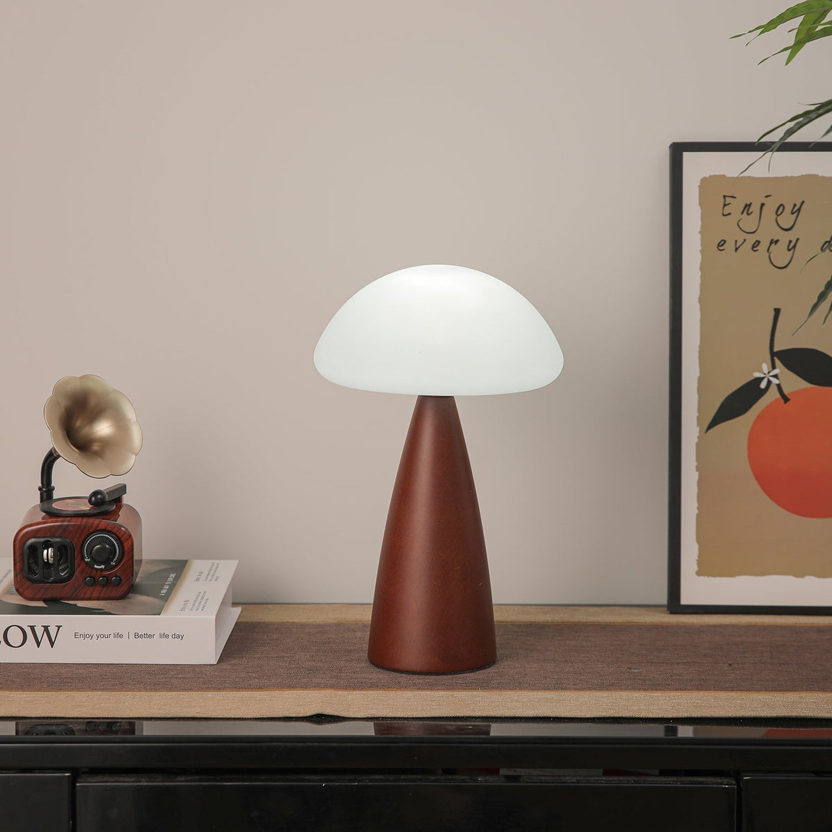 Ibisin Funge Wood Contemporary Table Lamp