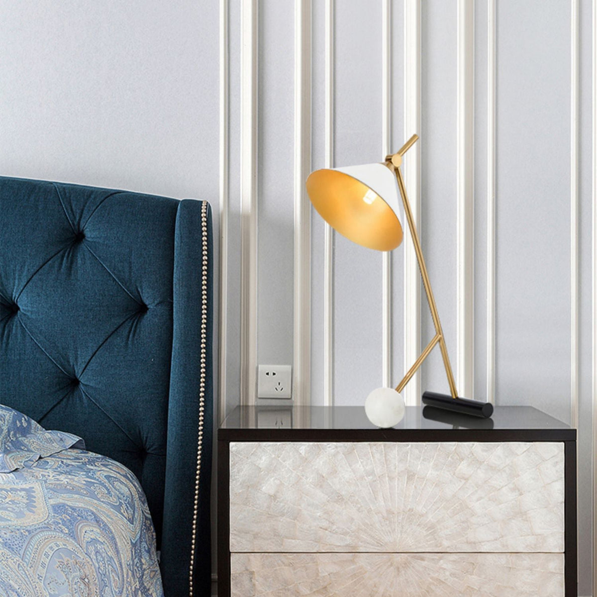 Avelo Marble Geometric Table Lamp