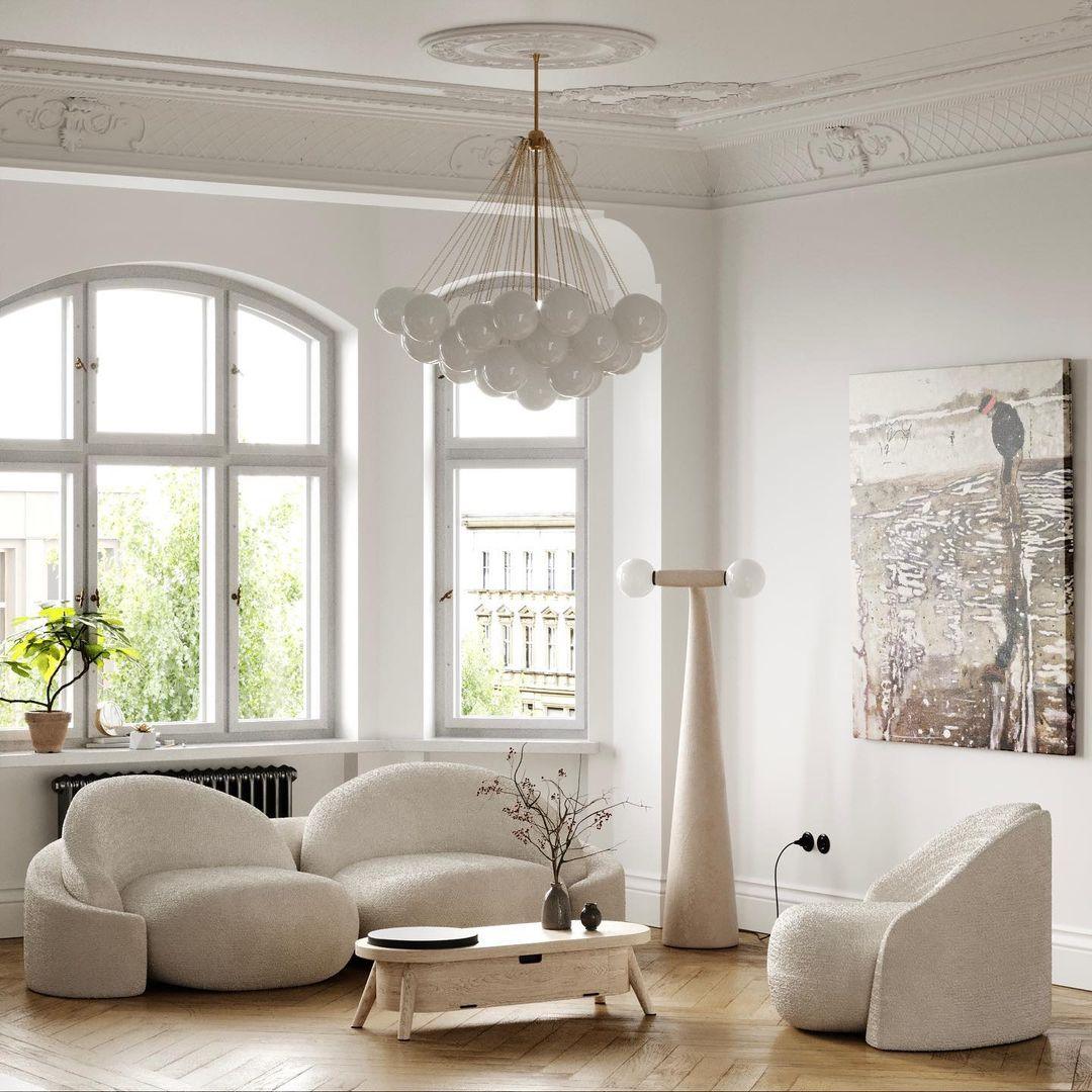 Eiririra Chandelier Bubble Frosted Glass