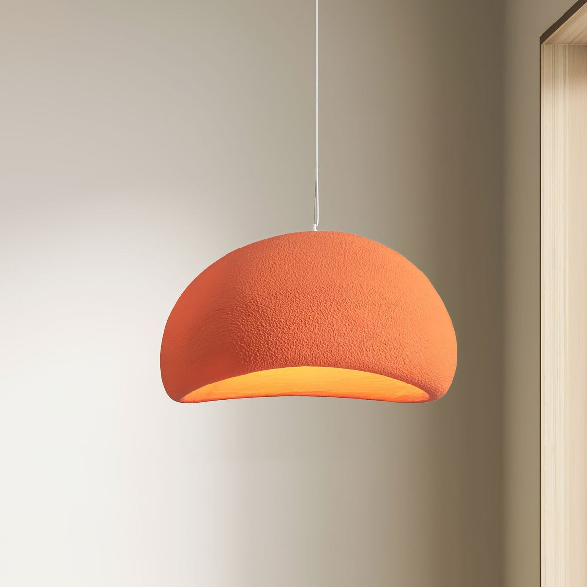 Ecor Pendant Lamp Plaster Half Dome Plug In Wabi Sabi