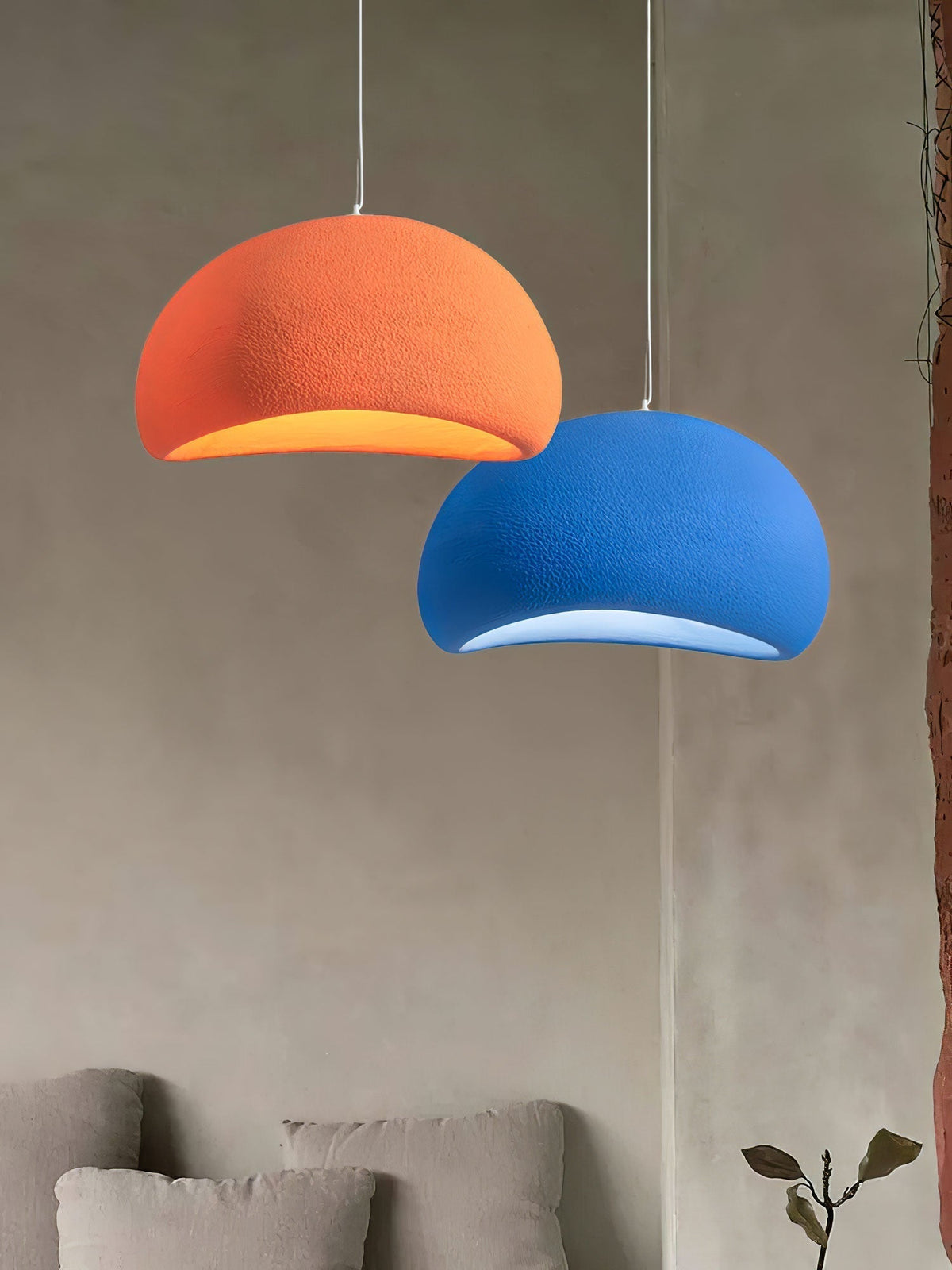 Ecor Pendant Lamp Plaster Half Dome Plug In Wabi Sabi