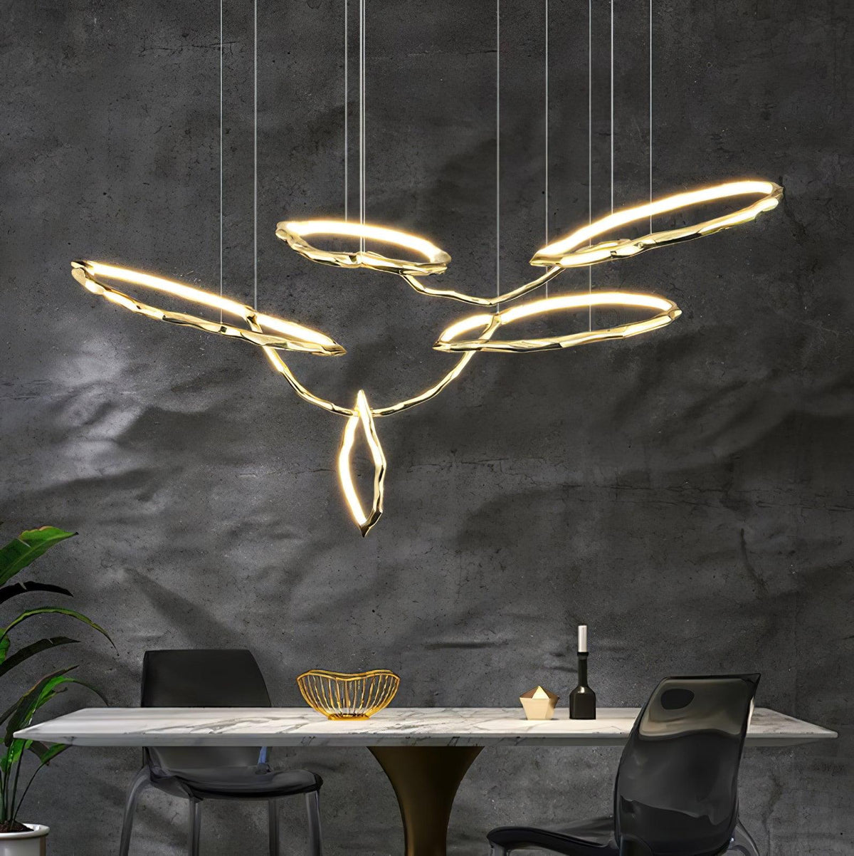 Aballs Cloud Rings Series Brass Chandelier
