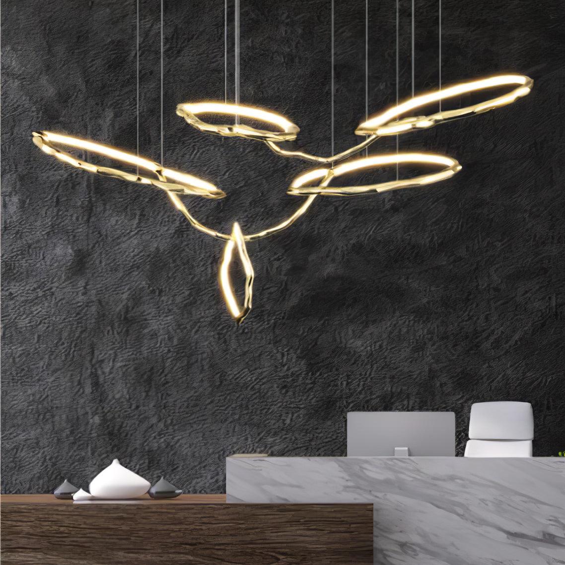 Aballs Cloud Rings Series Brass Chandelier
