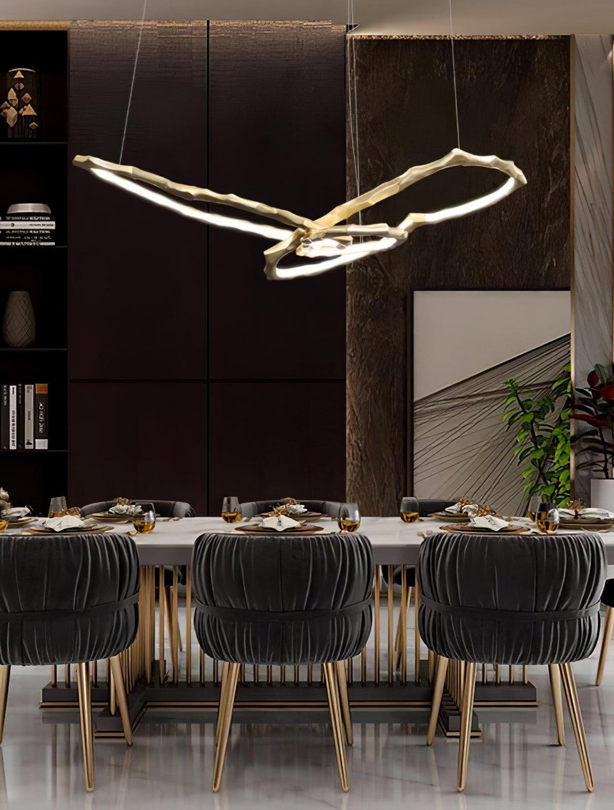 Aballs Cloud Rings Series Brass Chandelier