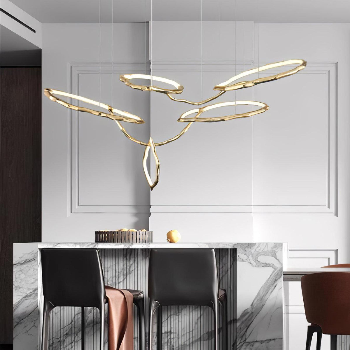 Aballs Cloud Rings Series Brass Chandelier