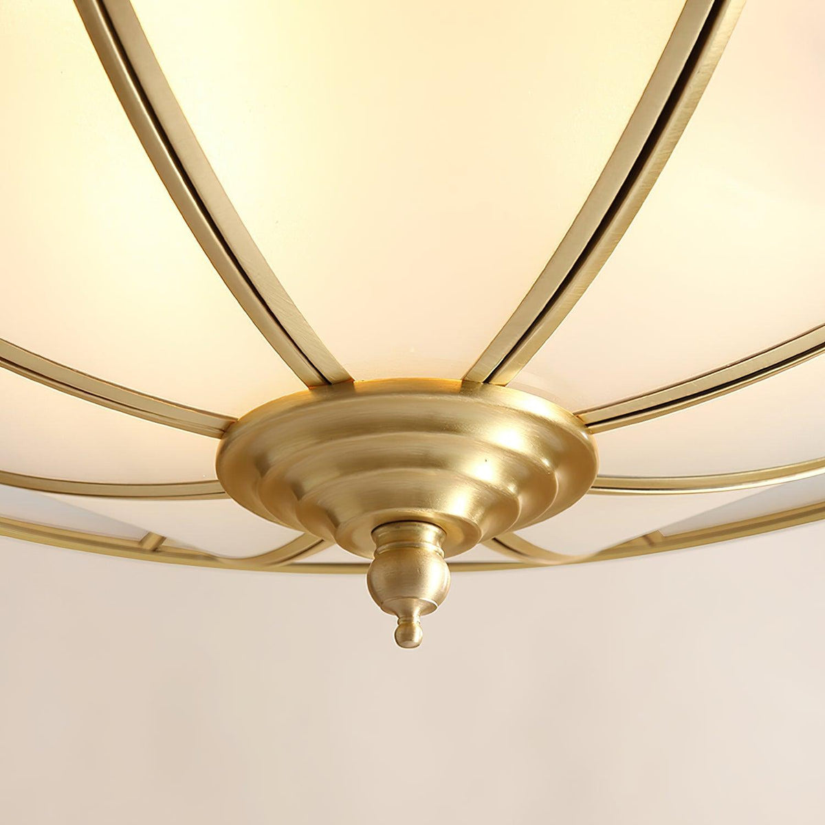 Deu Postmodern Luxury Drum Brass Glass Ceiling Light
