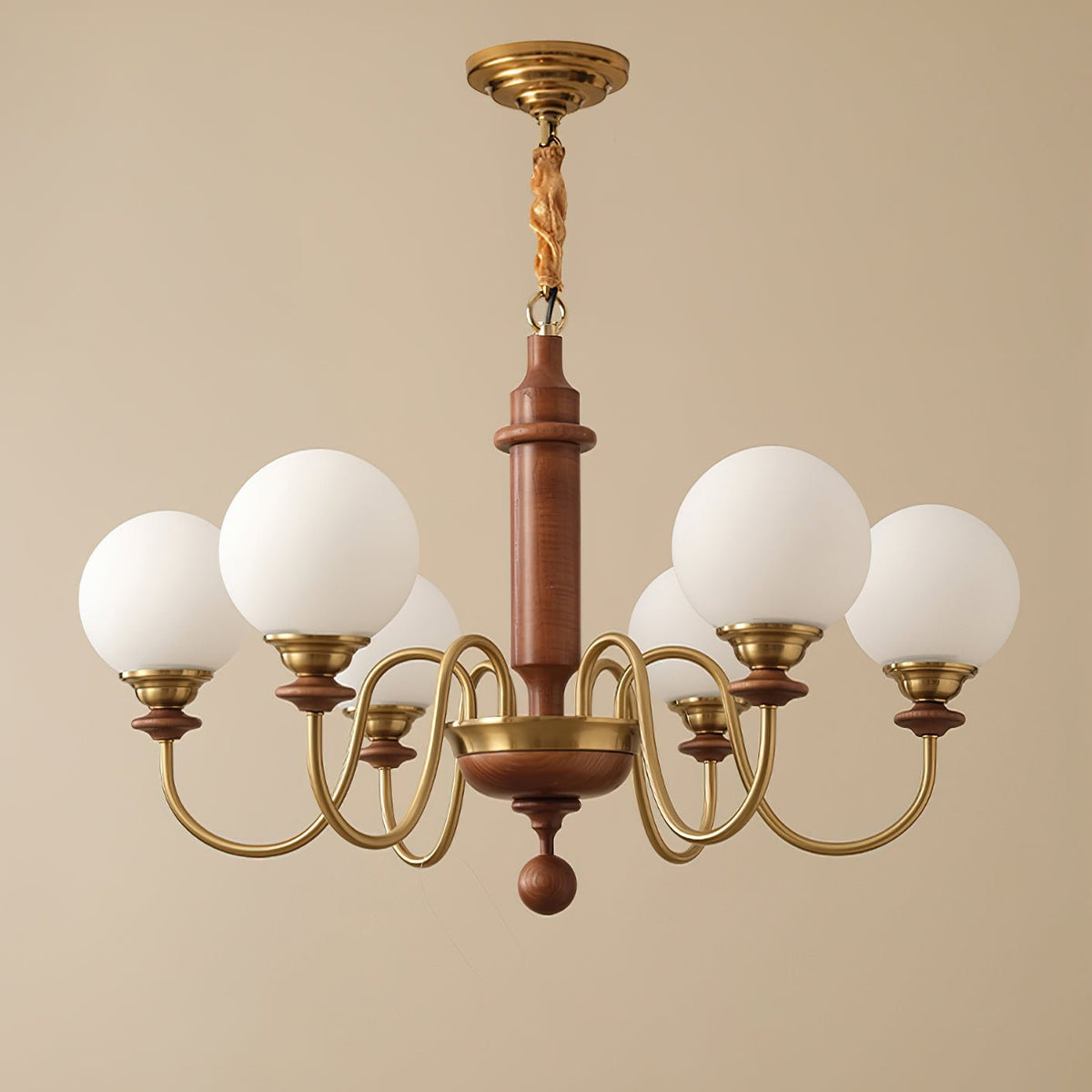 Celoira Vintage Brass Glass Chandelier