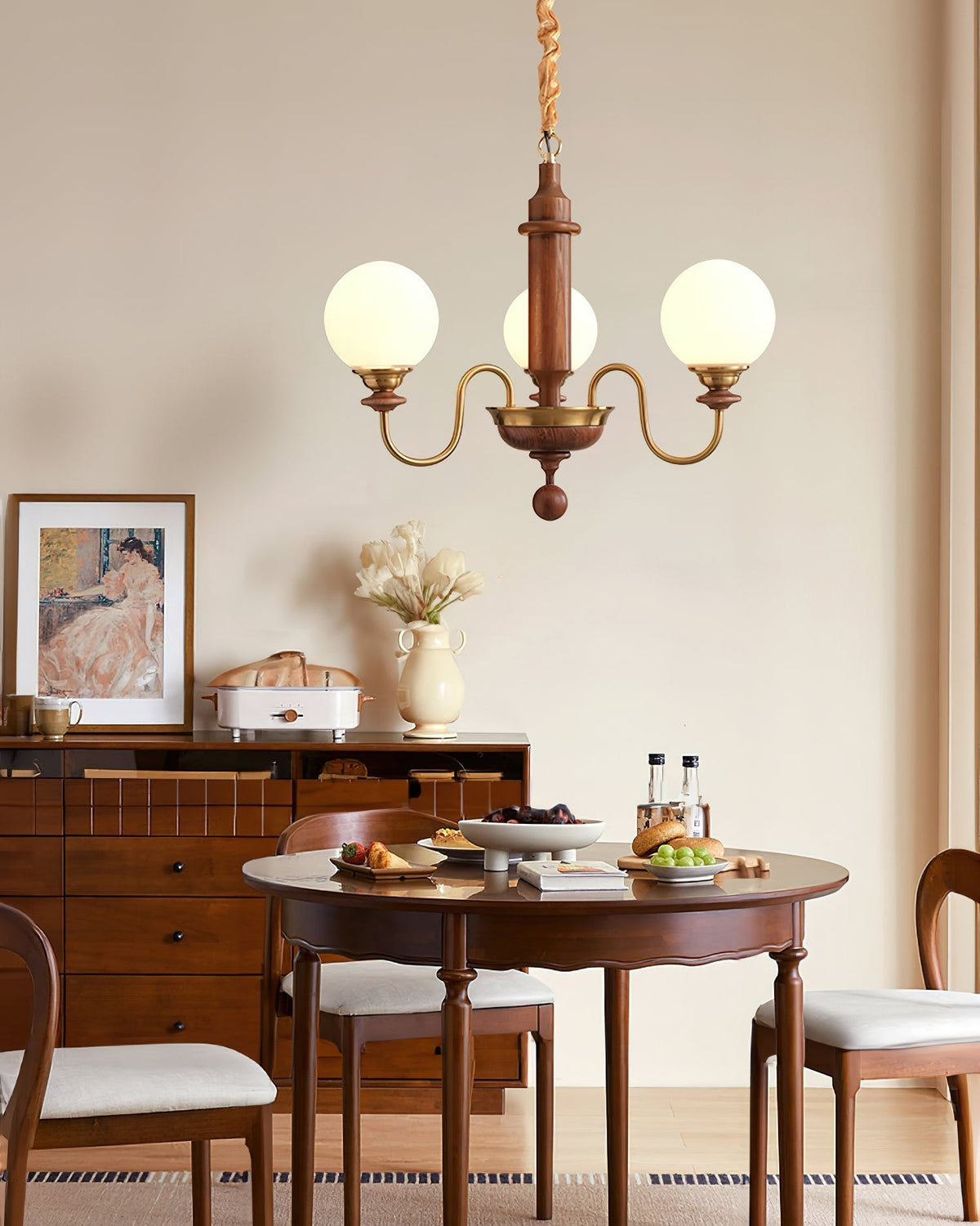 Celoira Vintage Brass Glass Chandelier