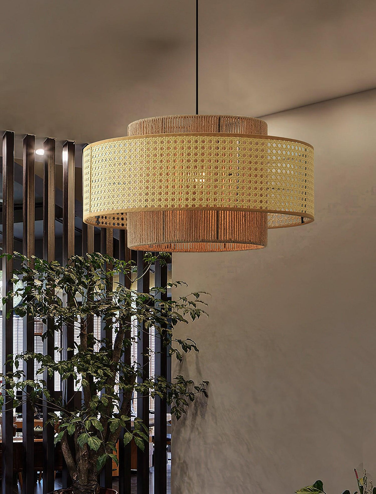 Crigen Concentric Rattan Pendant Light