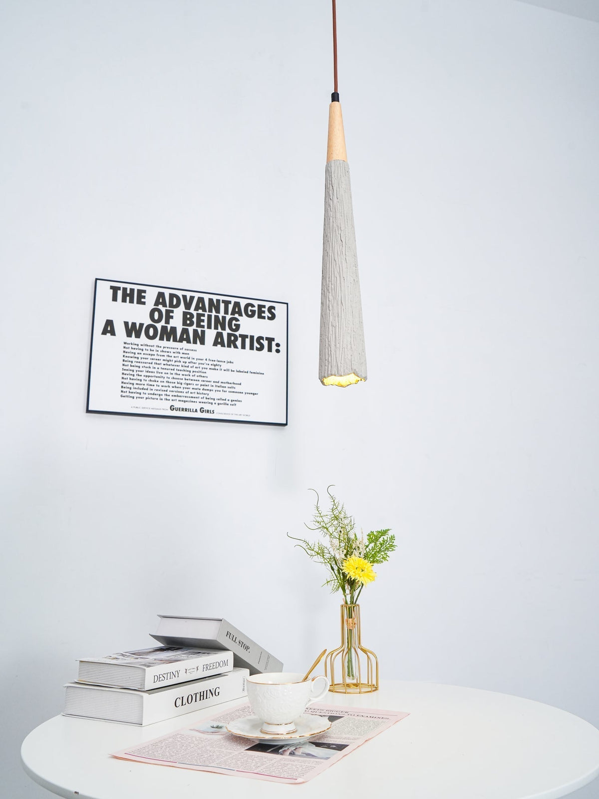 Lirixon Pendant Lamp Concrete Pleated