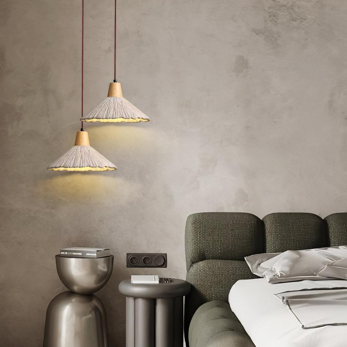 Lirixon Pendant Lamp Concrete Pleated