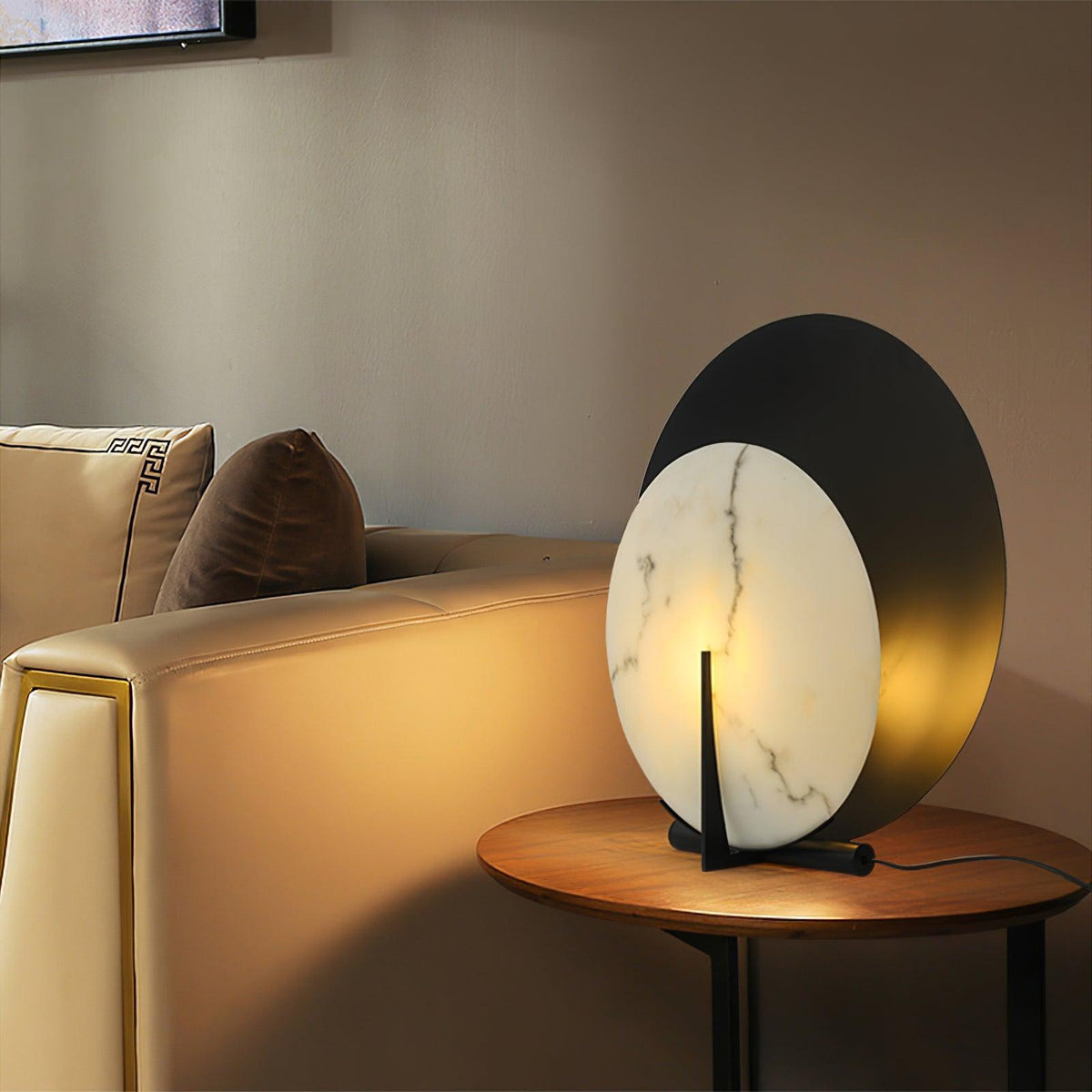 Astix Half Moon Alabaster Table Lamp