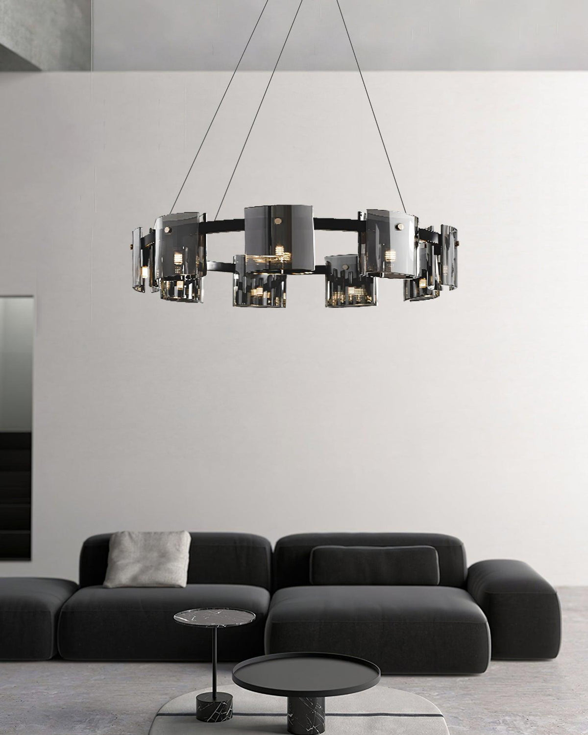 Tarlan Chandelier Circular Glass Iron Arms