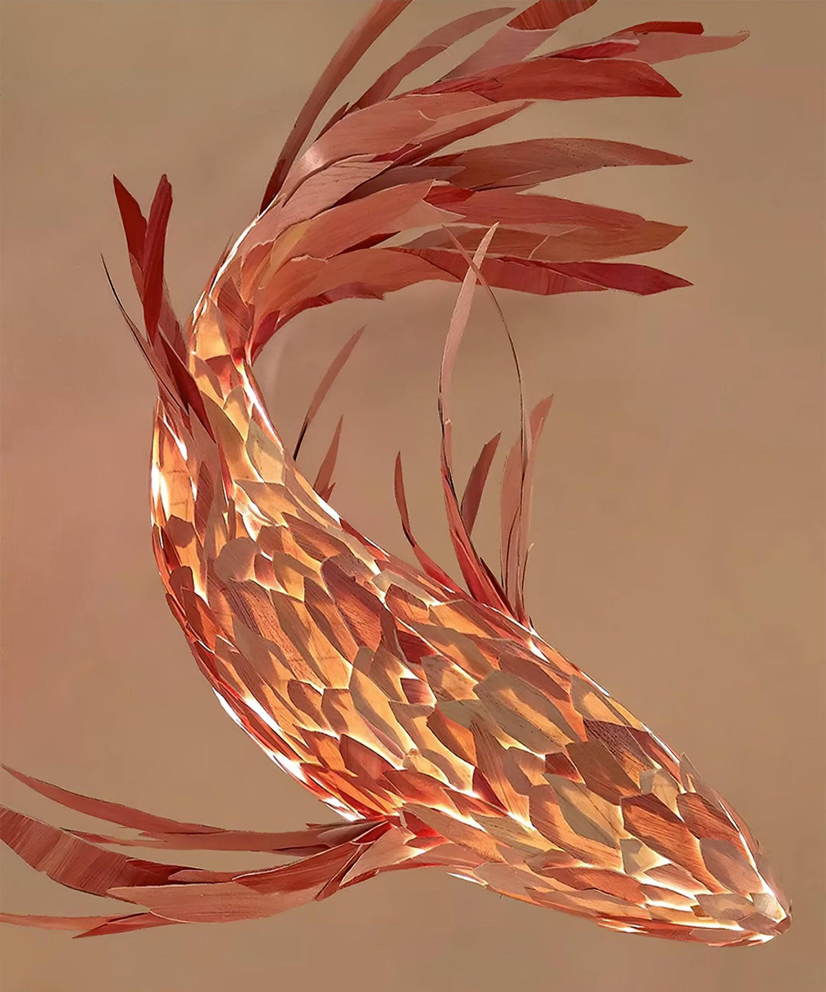 Aureline Crimson Swirl Koi Chandelier