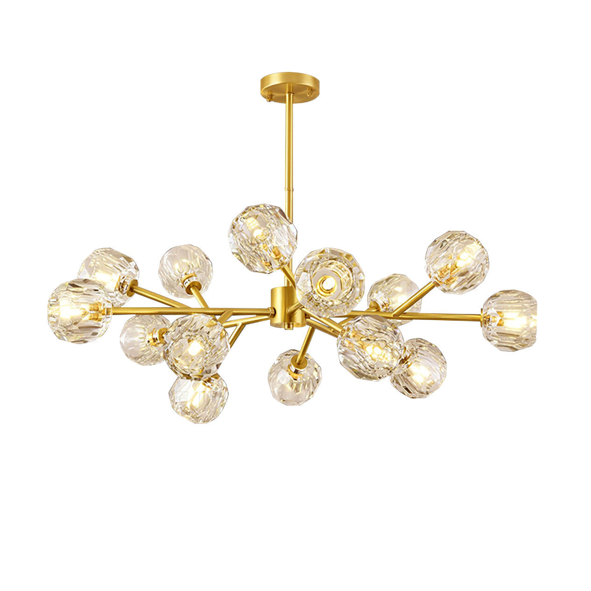 Thalyn Pendant Lamp Crystal Ball Brass Cluster
