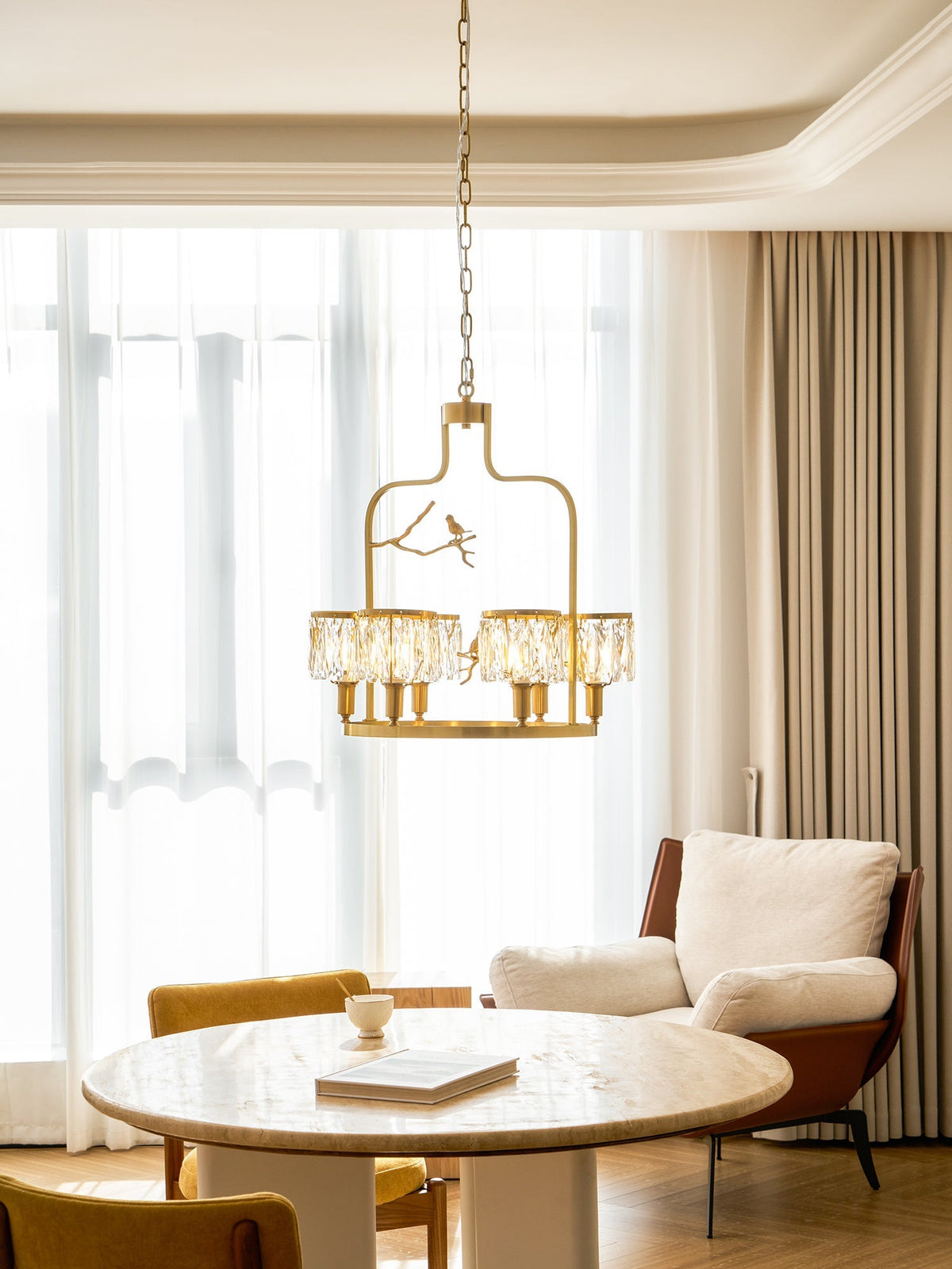 Bunoa Crystal Bird Chandelier