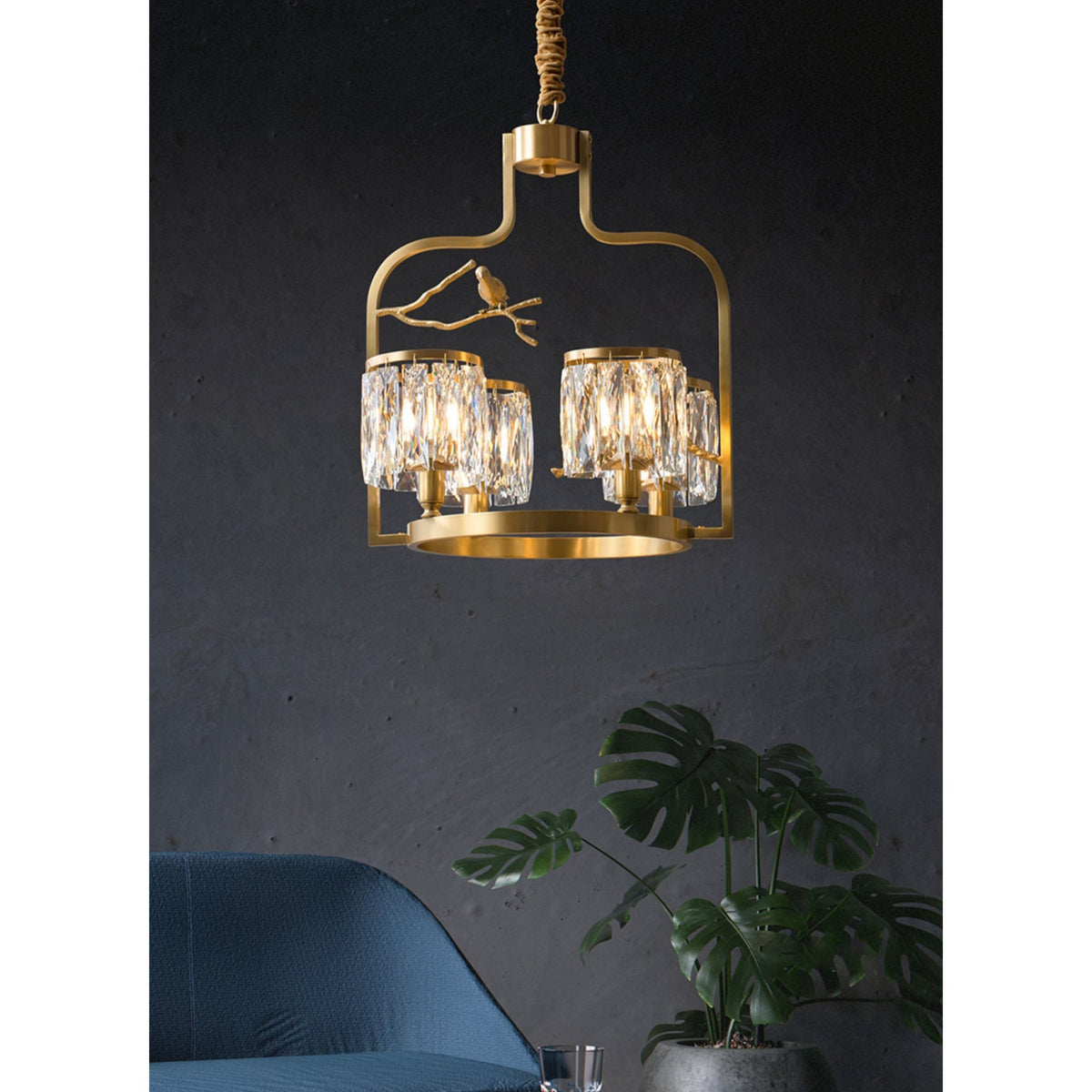 Bunoa Crystal Bird Chandelier