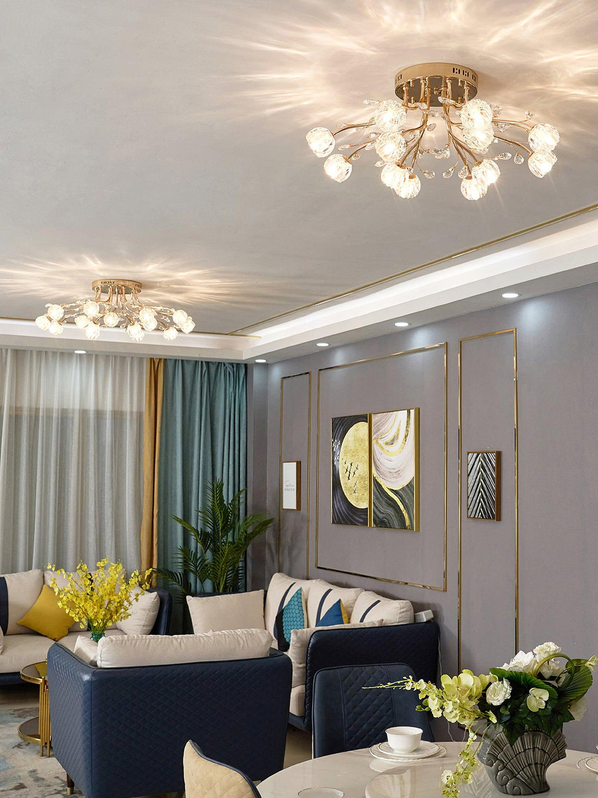 Elyinira Postmodern Luxury Flower Crystal Ceiling Light