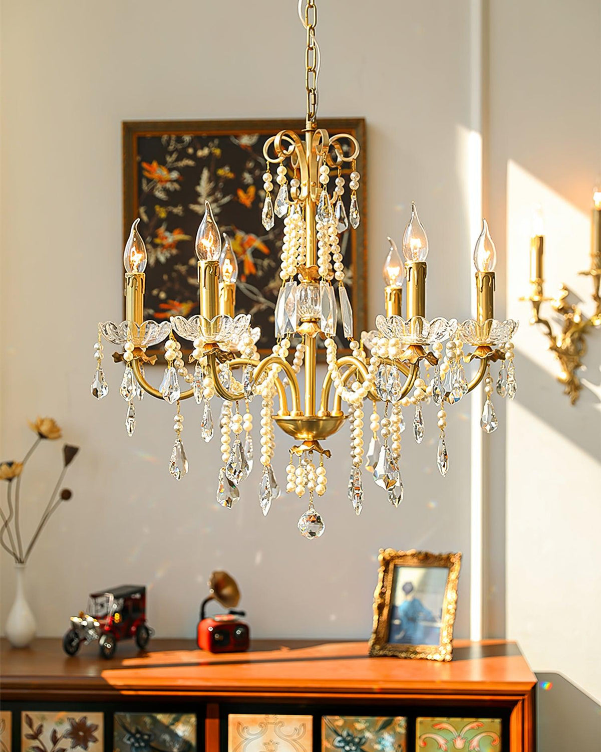 Elyeriel Chandelier Crystal Pearl