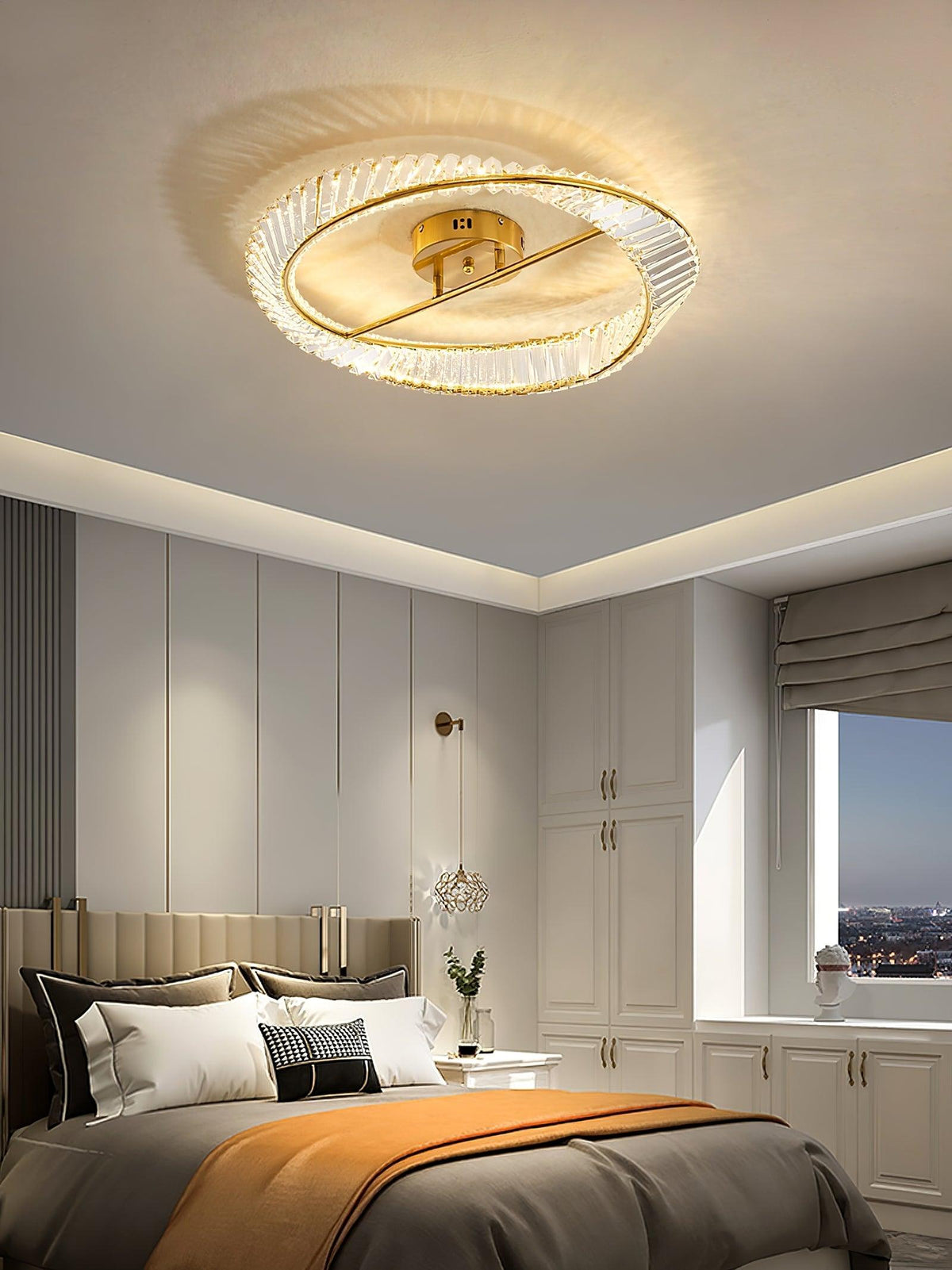 Elyaniella Ceiling Light Crystal Rings Stainless Steel