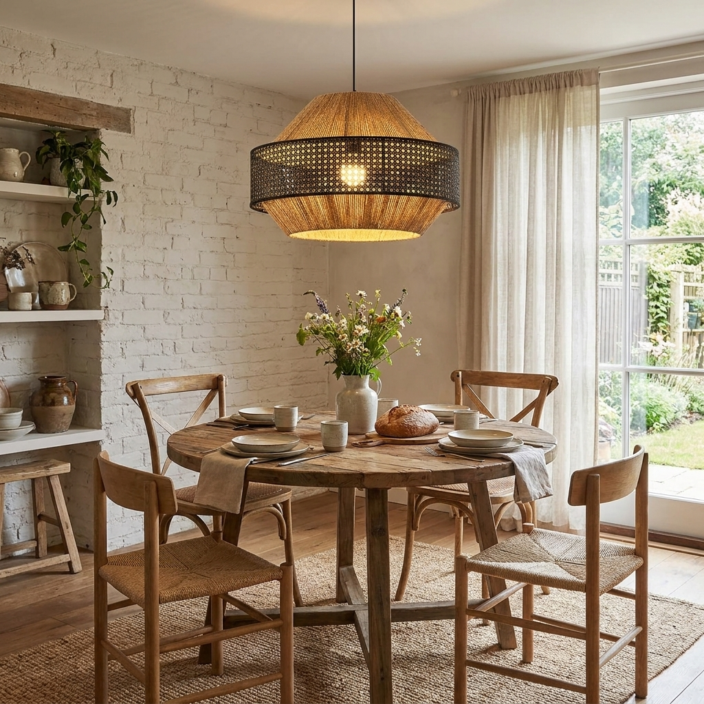 Avelmere Woven Rattan Pendant Lamp