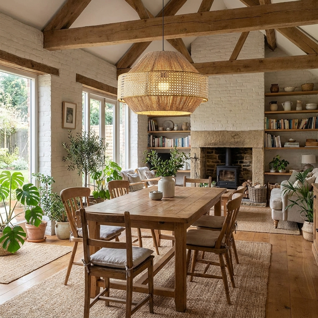 Avelmere Woven Rattan Pendant Lamp