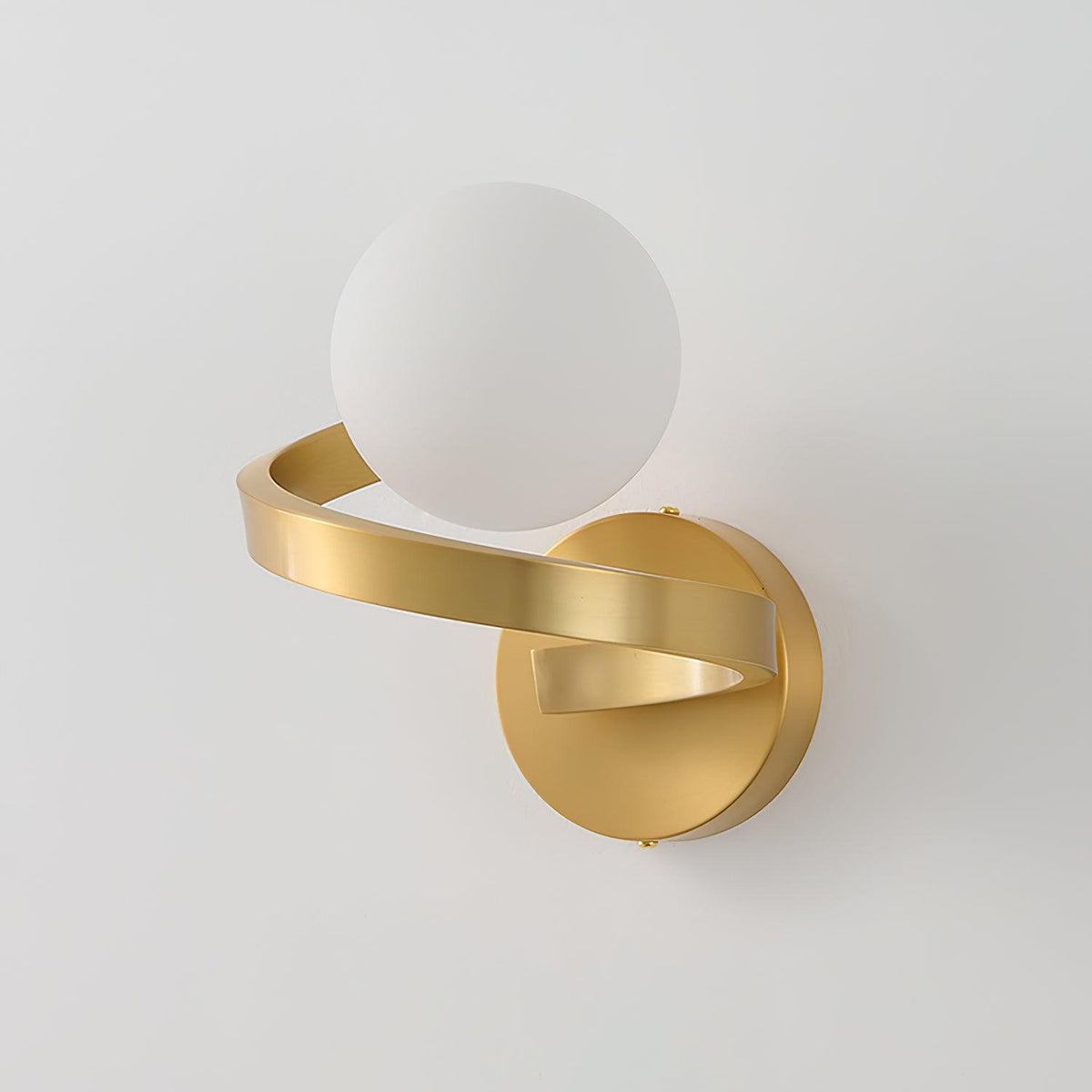 Yvian Curved Modern Minimalist Brass Glass Wall Lamp