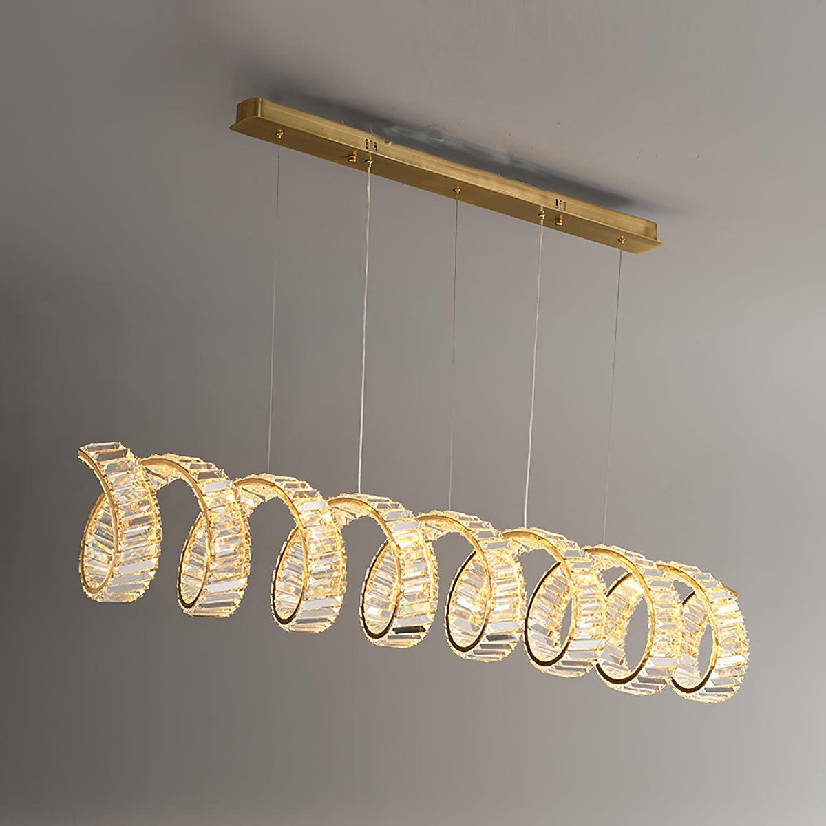 Luxielle Chandelier Curved LED Crystal Luxurious