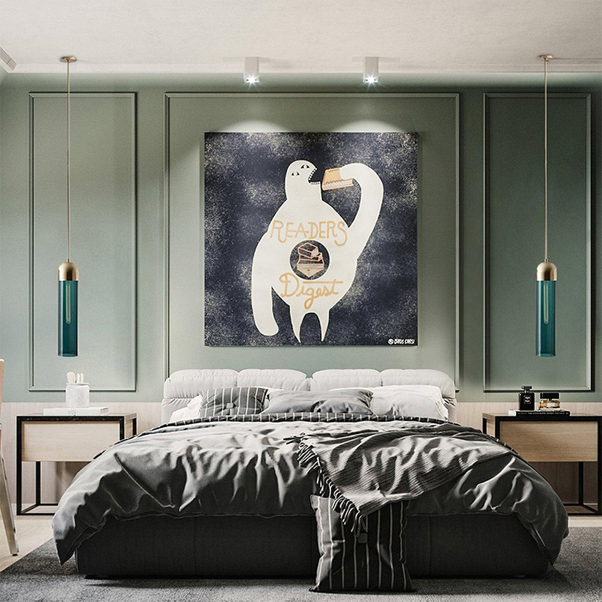 Eurcara Modern Minimalist Cylindrical Shape Glass Pendant Light