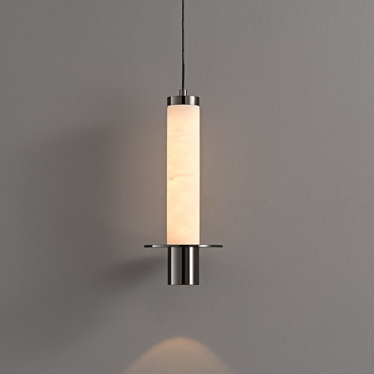 Eirenelia Slim Alabaster Cylindrical Pendant Lamp