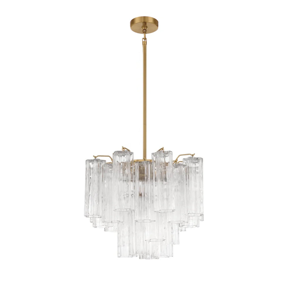Namo Murano Chandelier Glass Tube Layered Amber