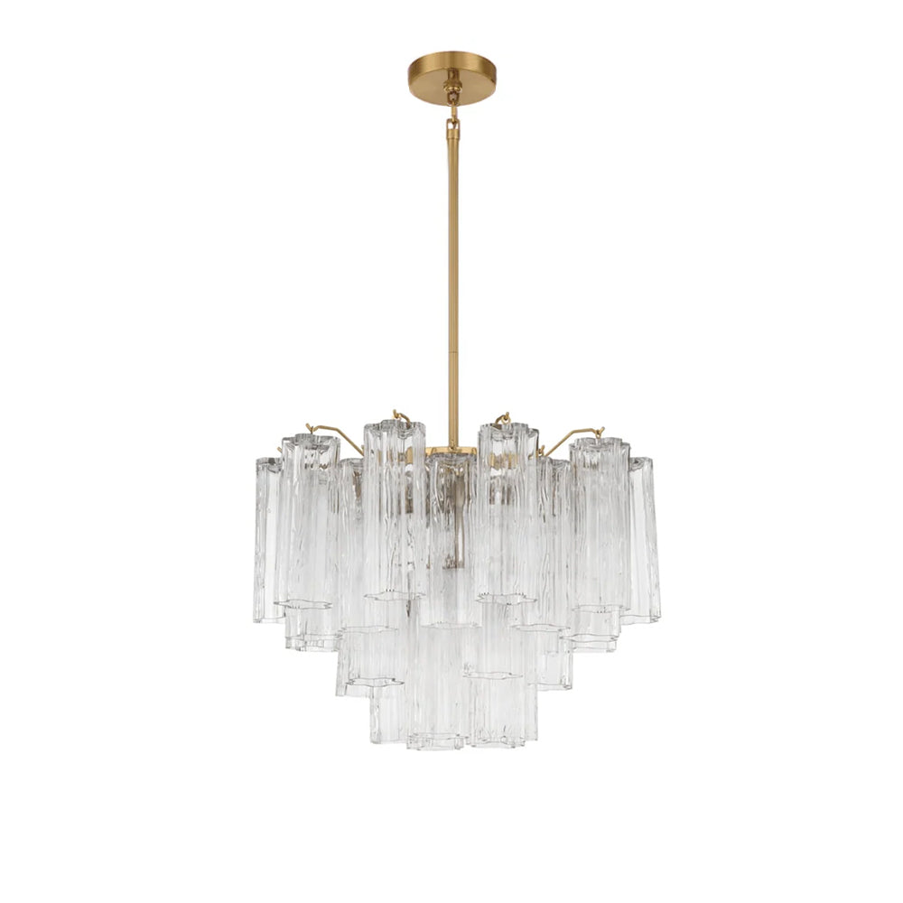 Namo Murano Chandelier Glass Tube Layered Amber