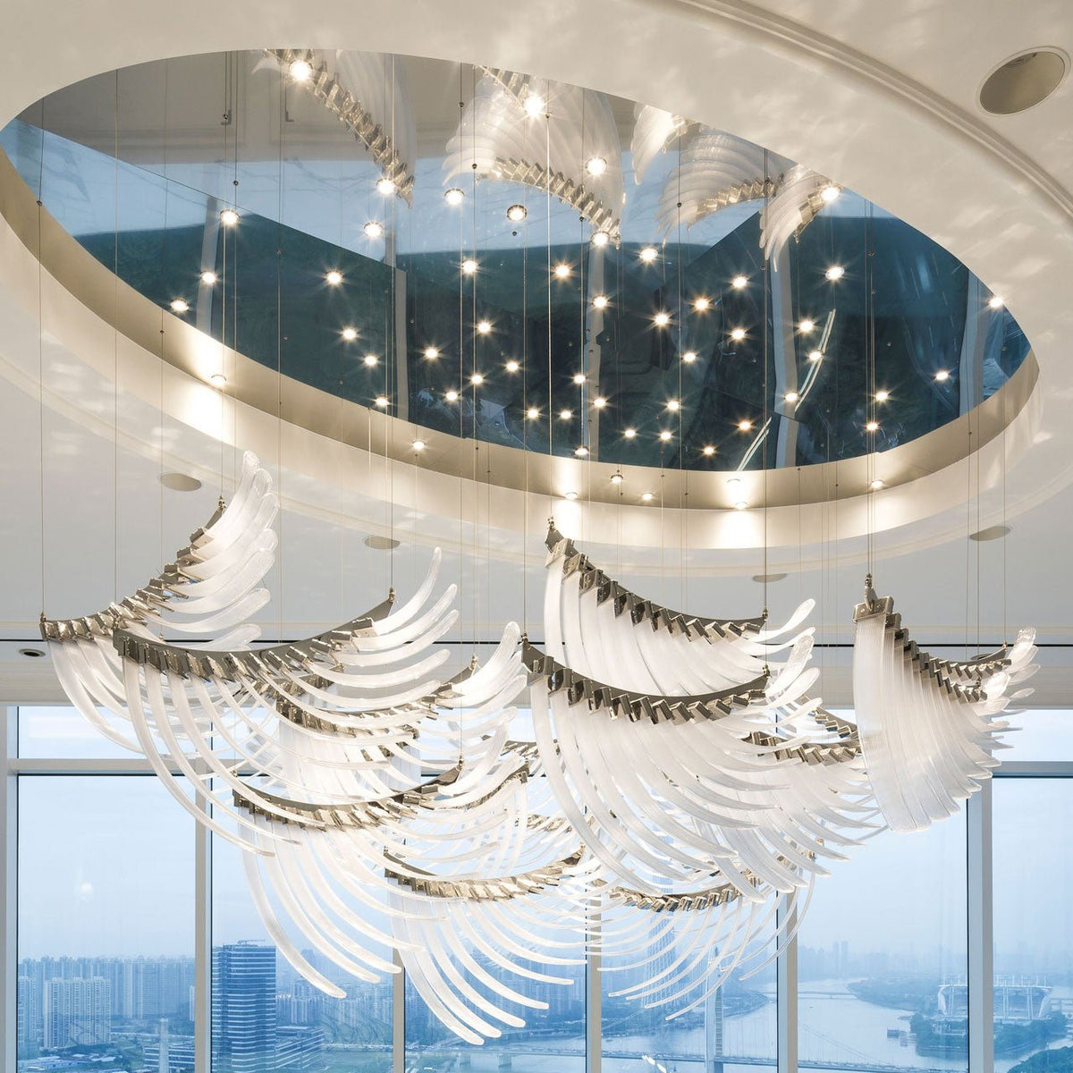 Eurrinia Glass Wing Cluster Chandelier