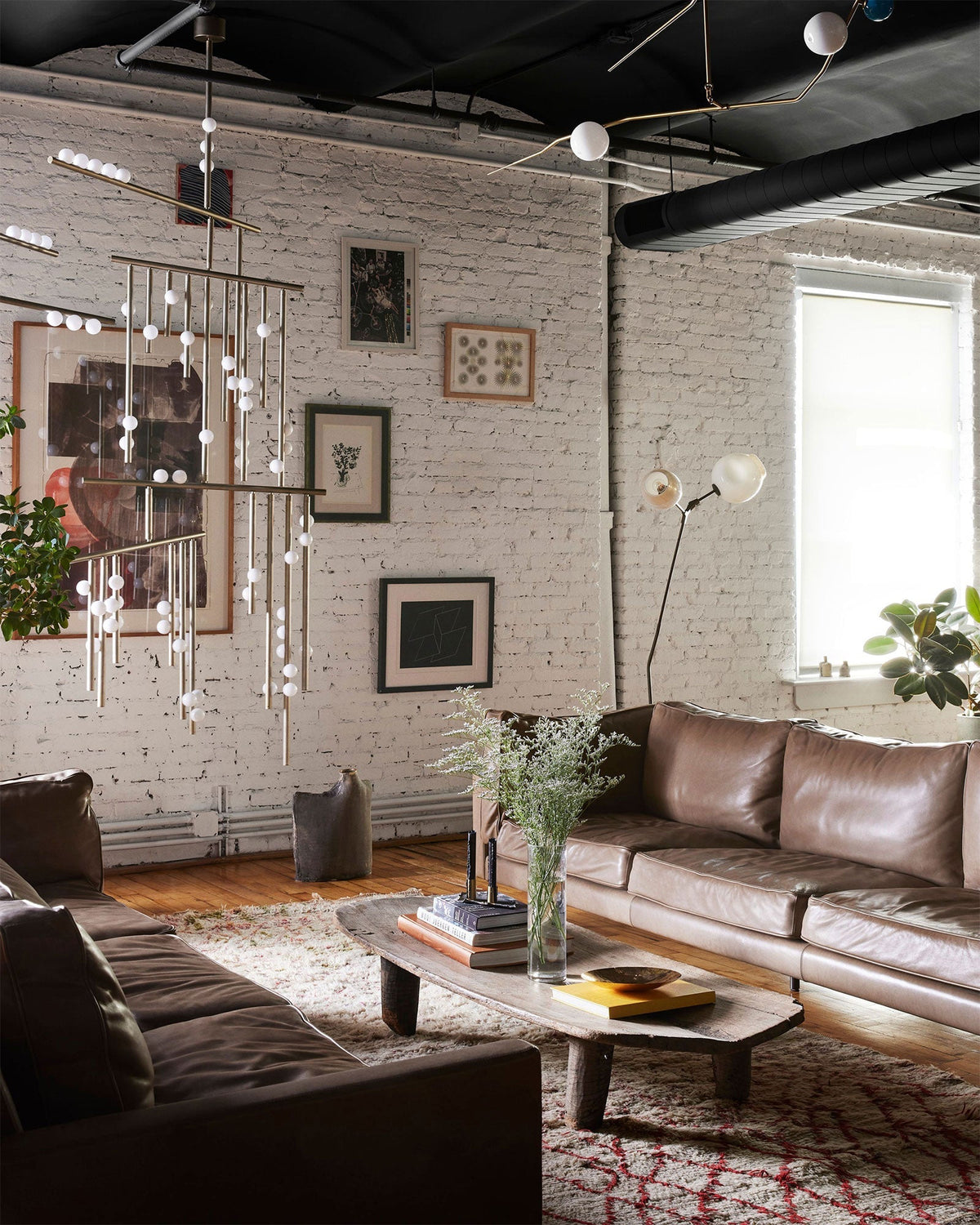 Yieli Brass Glass Drop Chandelier