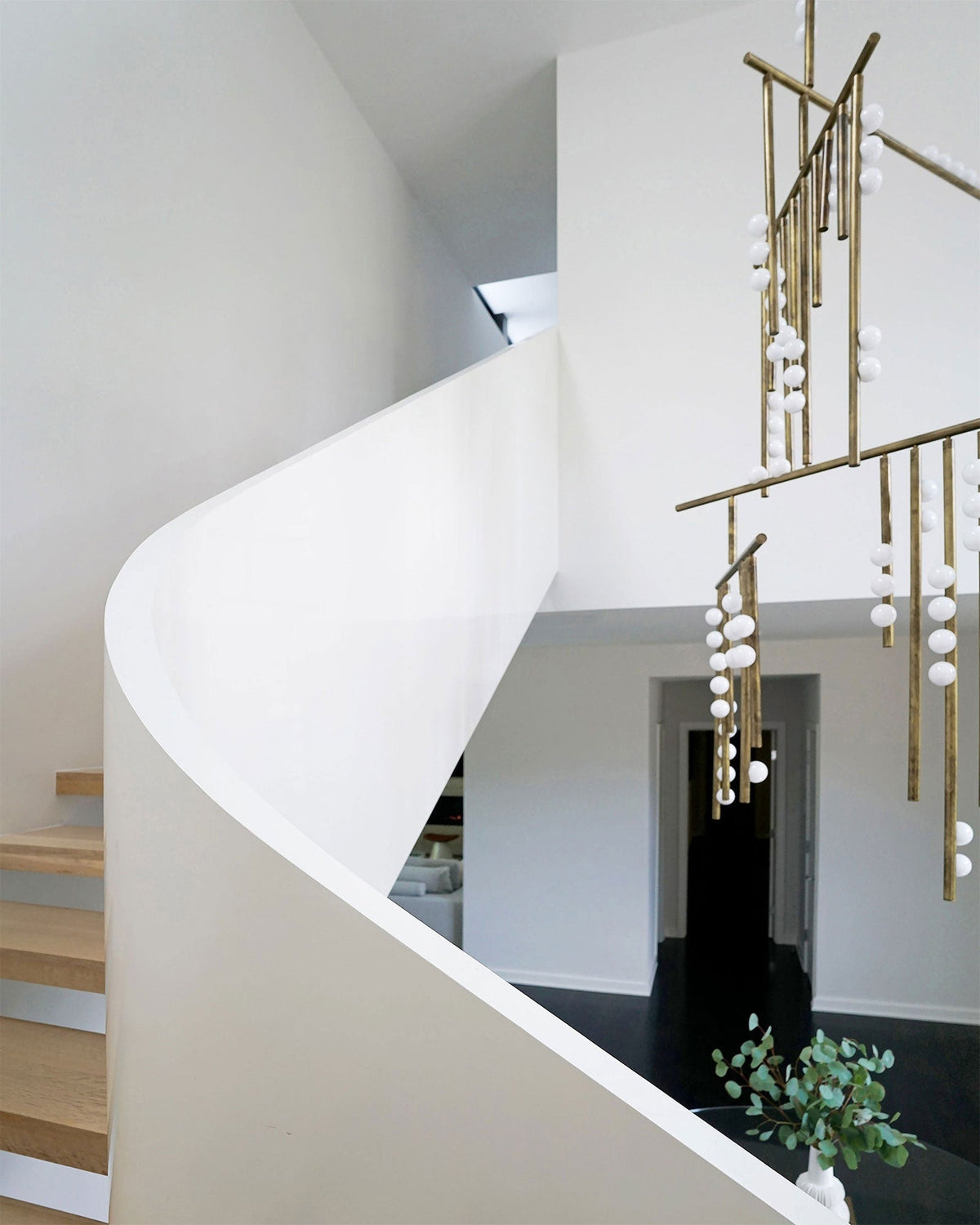 Yieli Brass Glass Drop Chandelier