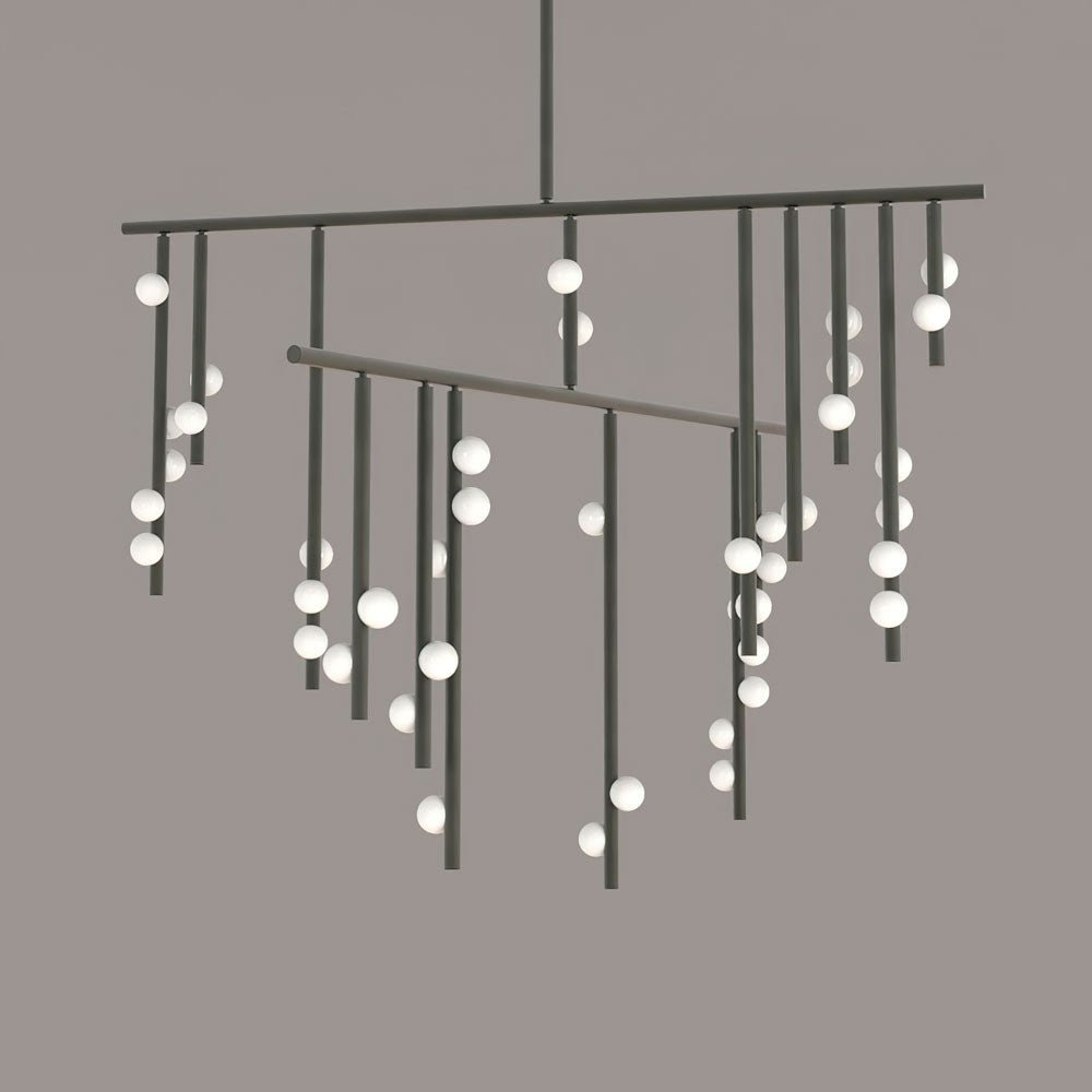 Yieli Brass Glass Drop Chandelier