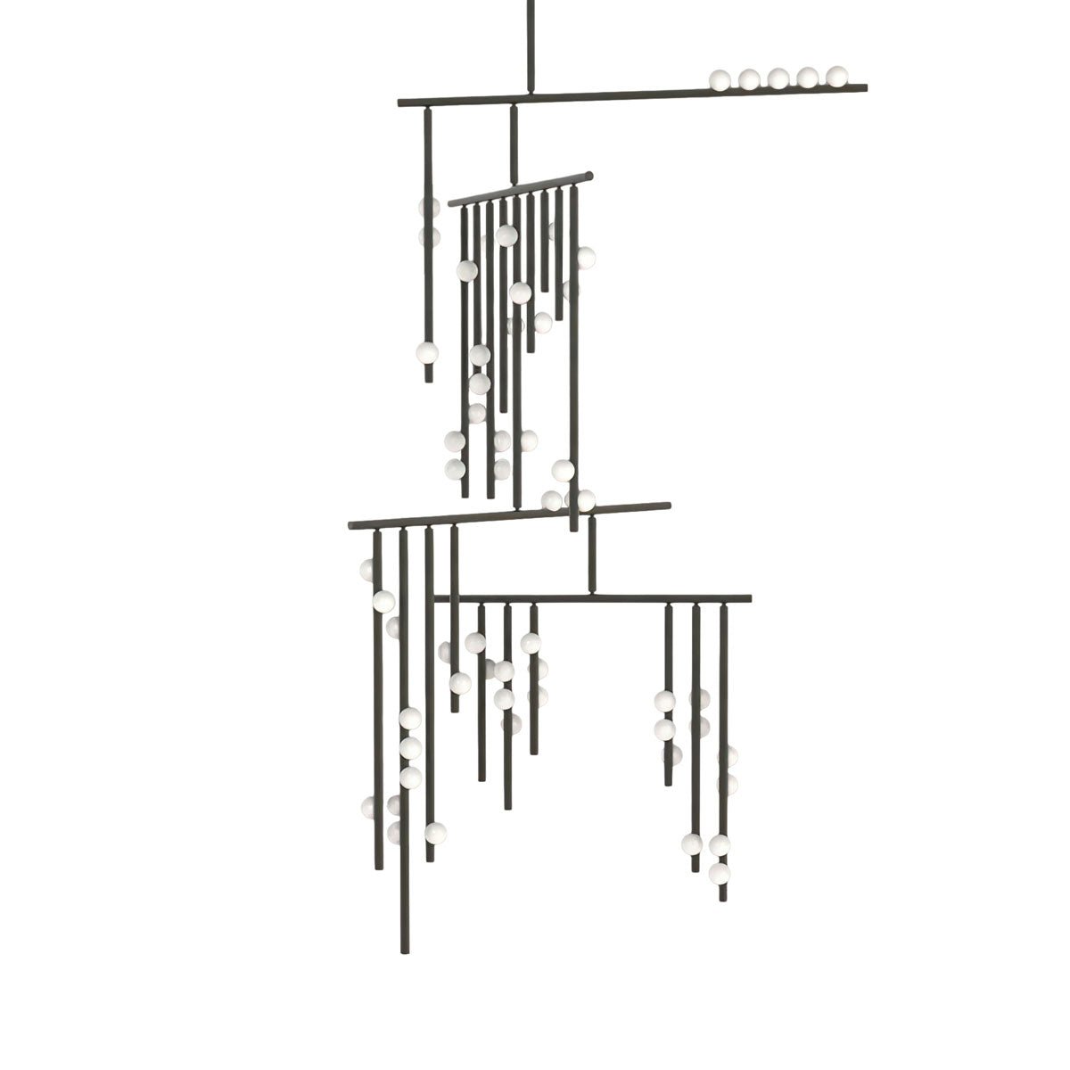 Yieli Brass Glass Drop Chandelier