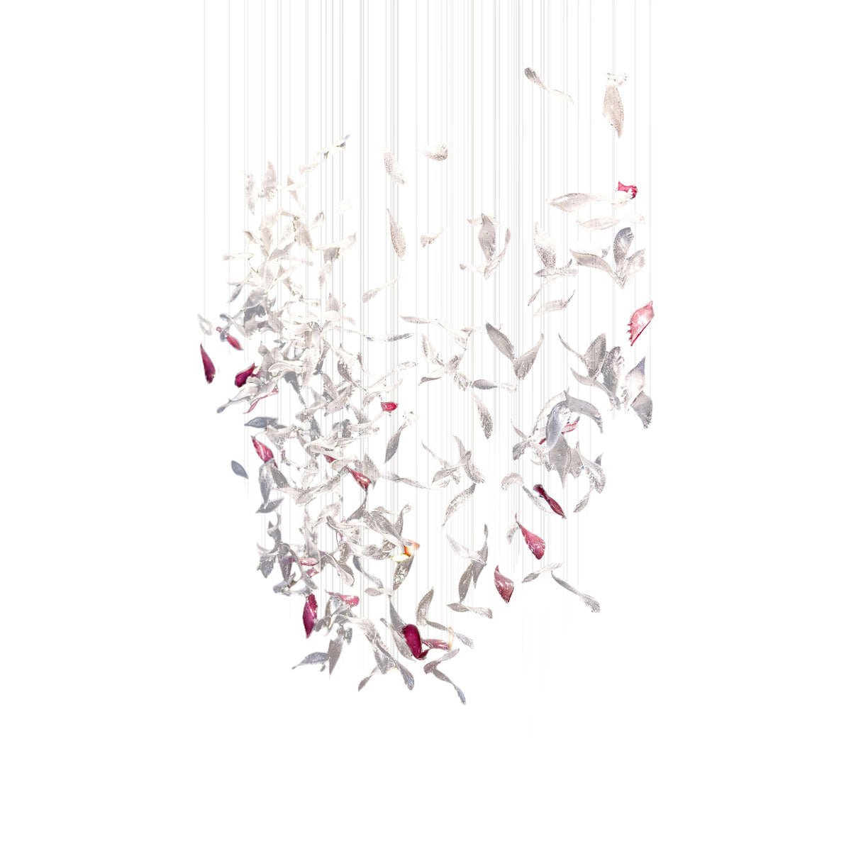 Zathaara Glass Feather Shape Chandelier