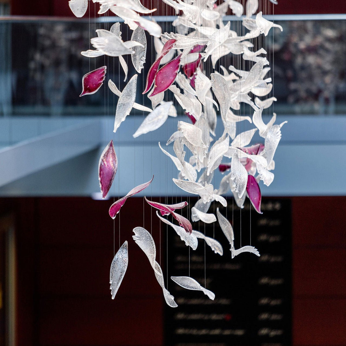 Zathaara Glass Feather Shape Chandelier
