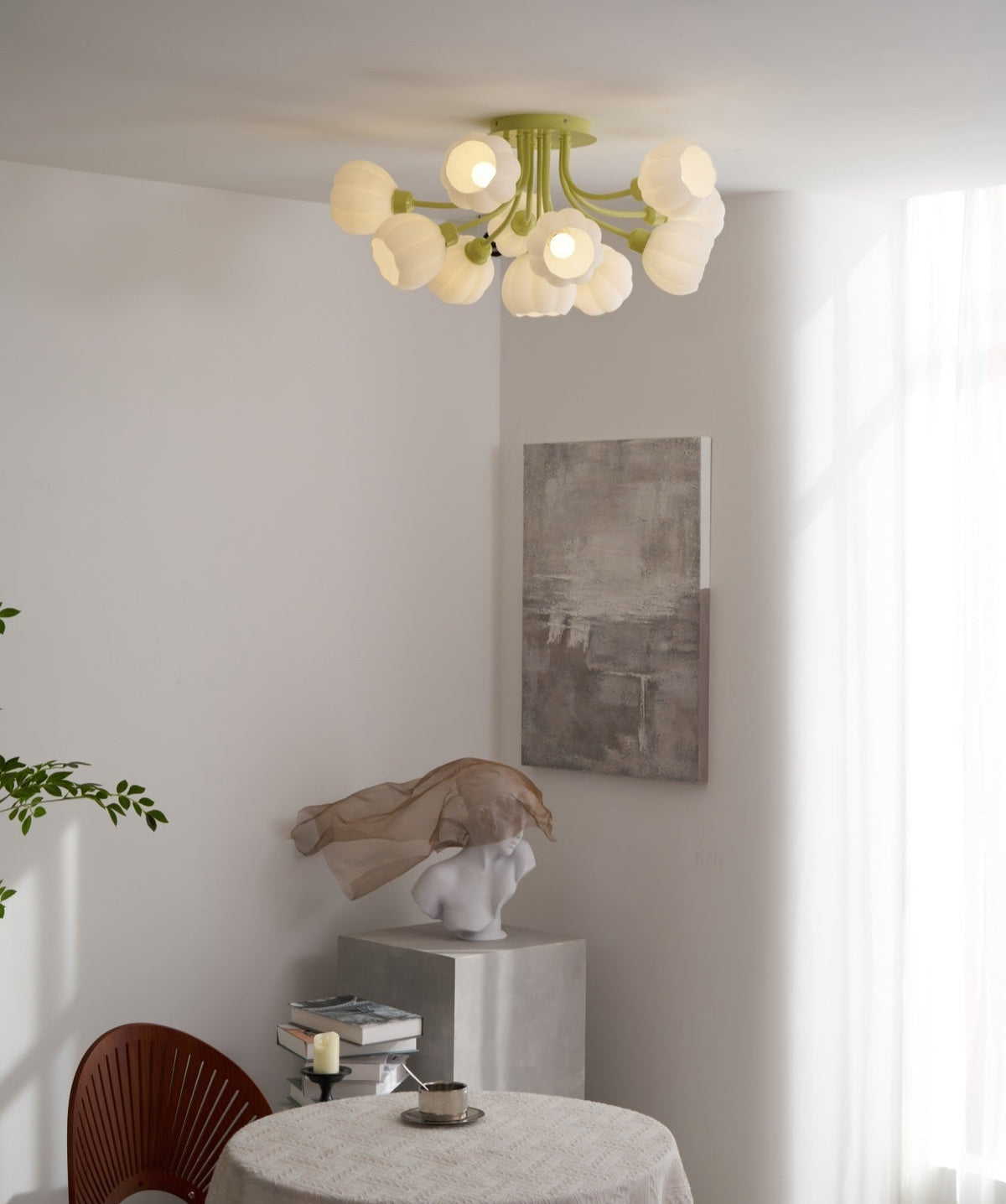 Zenorarae Elegance Matcha Glass Ceiling Lamp