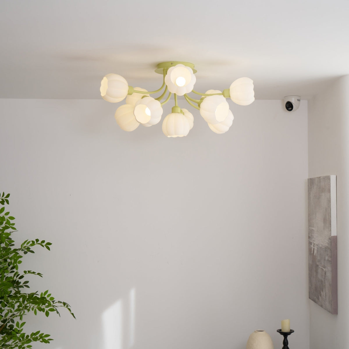 Zenorarae Elegance Matcha Glass Ceiling Lamp