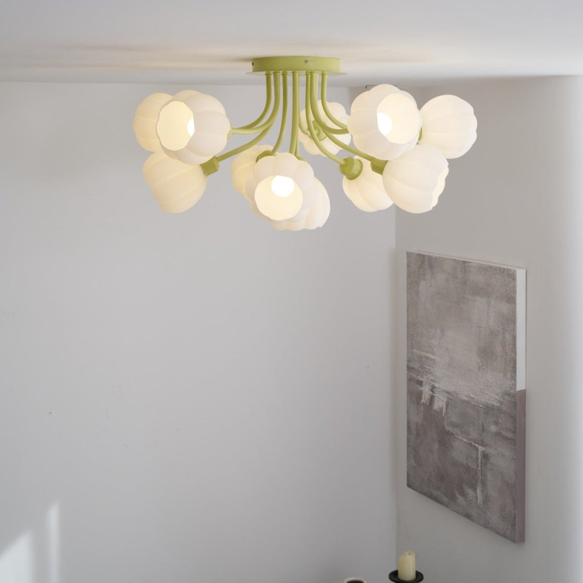 Zenorarae Elegance Matcha Glass Ceiling Lamp